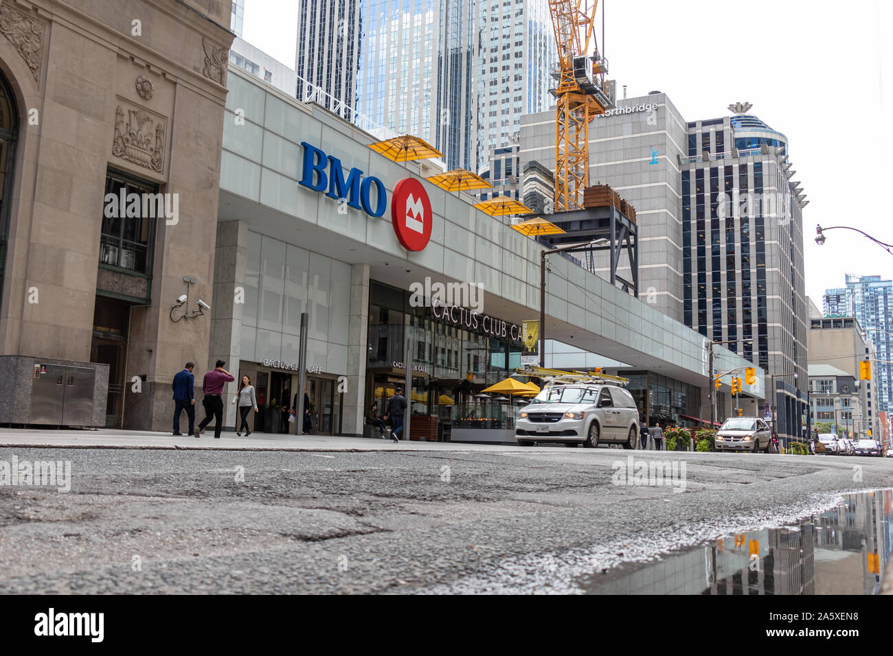 Base of First Canadian Place on Adelaide St. W - where Cactus Cafe is located. Stock Photo
