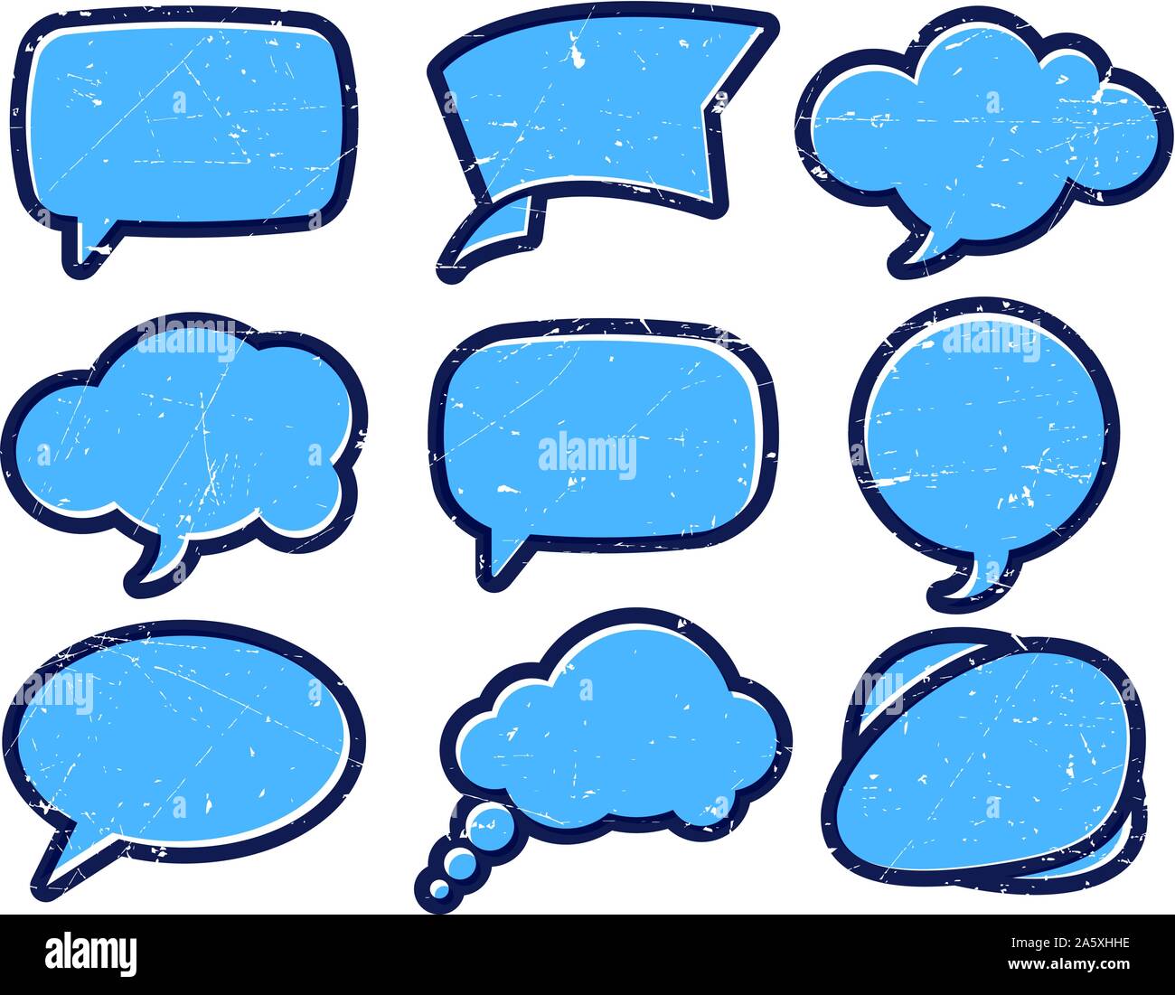 Vintage speech bubbles on the cardboard Stock Vector