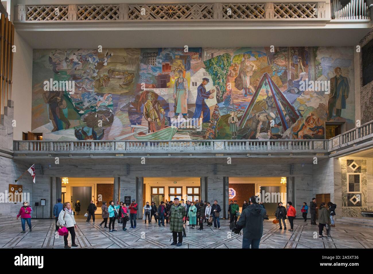 Town hall, interior, Oslo, Norway Stock Photo - Alamy