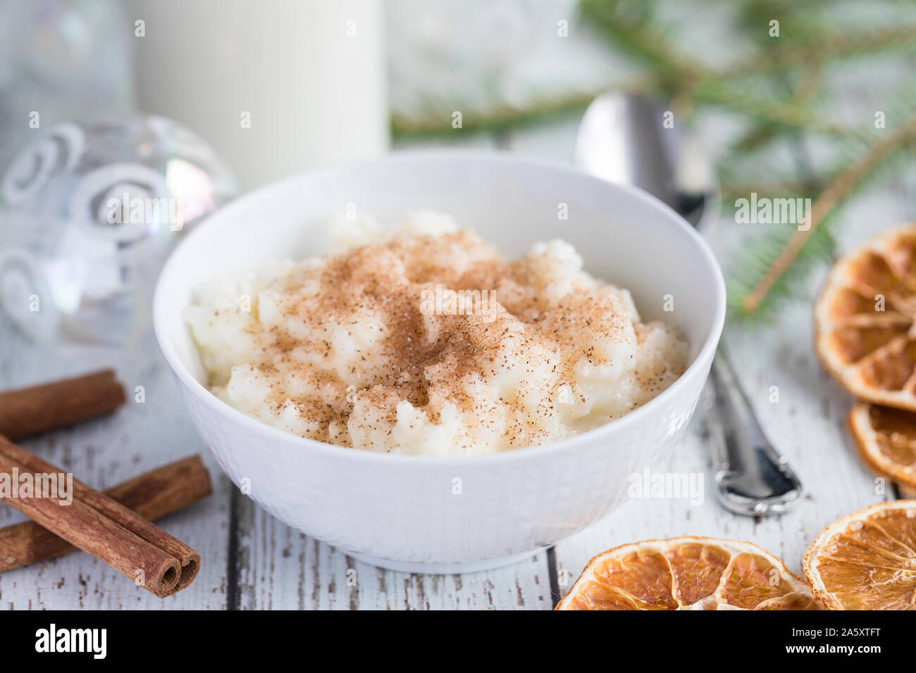 Traditional rice pudding also known as tomtegröt or swedish ...