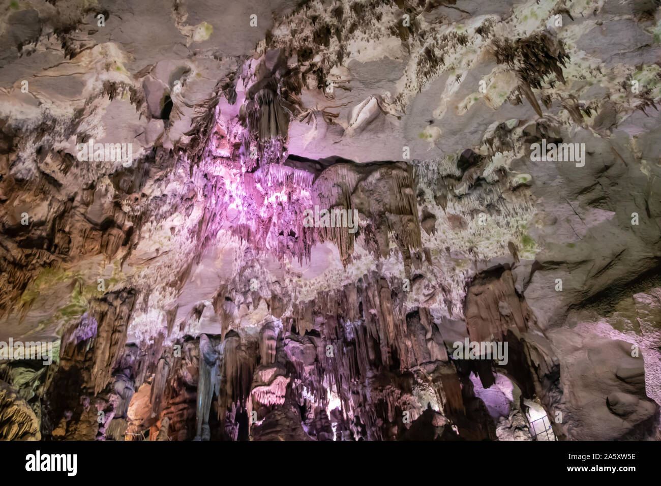 View over Ledenika cave Big Concert Hall. Vratsa, Bulgaria Stock Photo