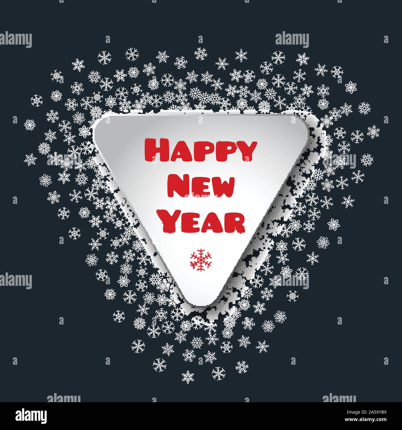 Scattered snowflakes under the retro frame Stock Vector
