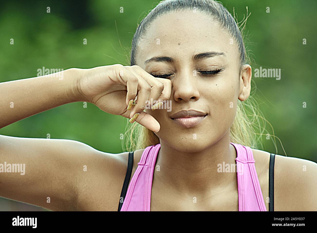 Tearful Diverse Person Stock Photo