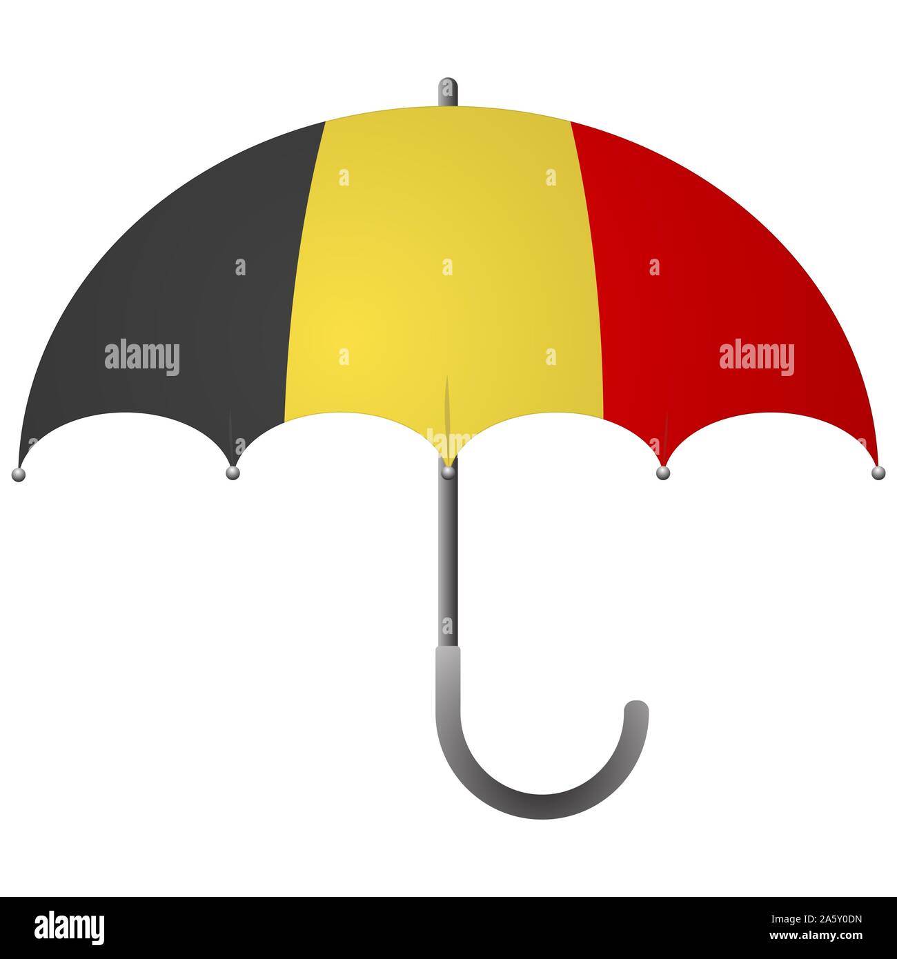 Belgium flag umbrella. Social security concept. National flag of Belgium  illustration Stock Photo