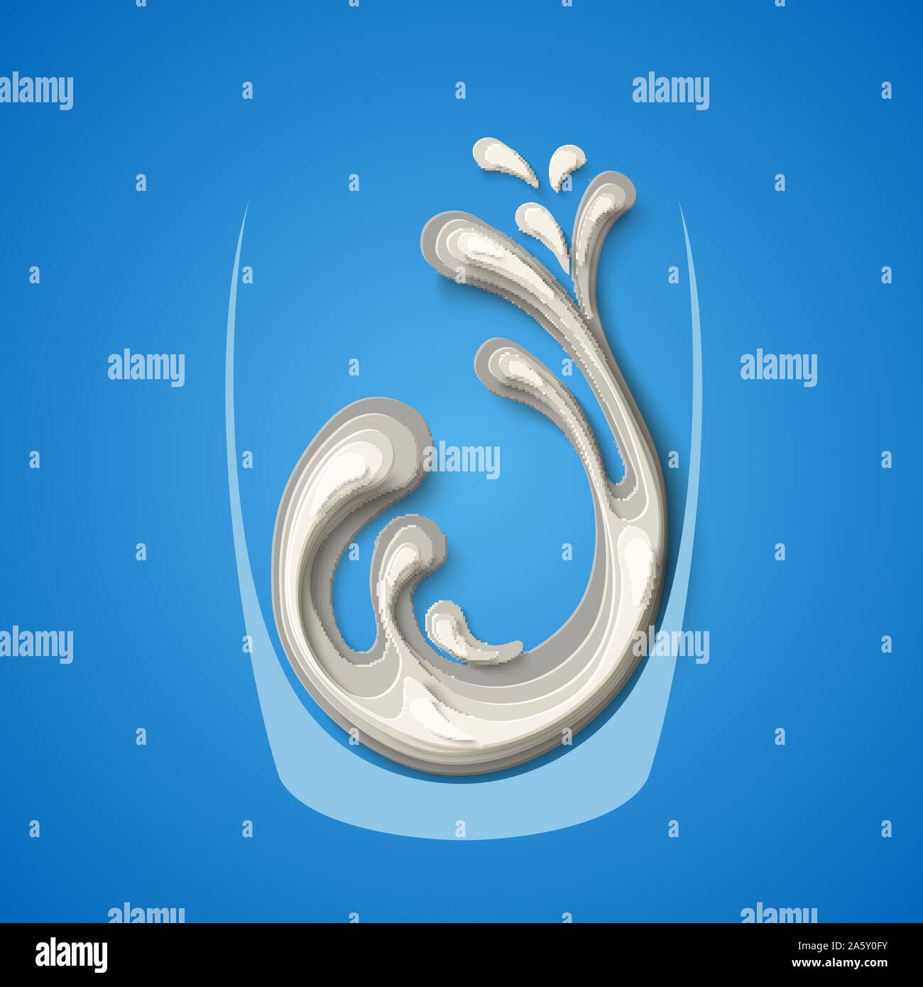Glass milkshake splash Stock Vector Images - Alamy