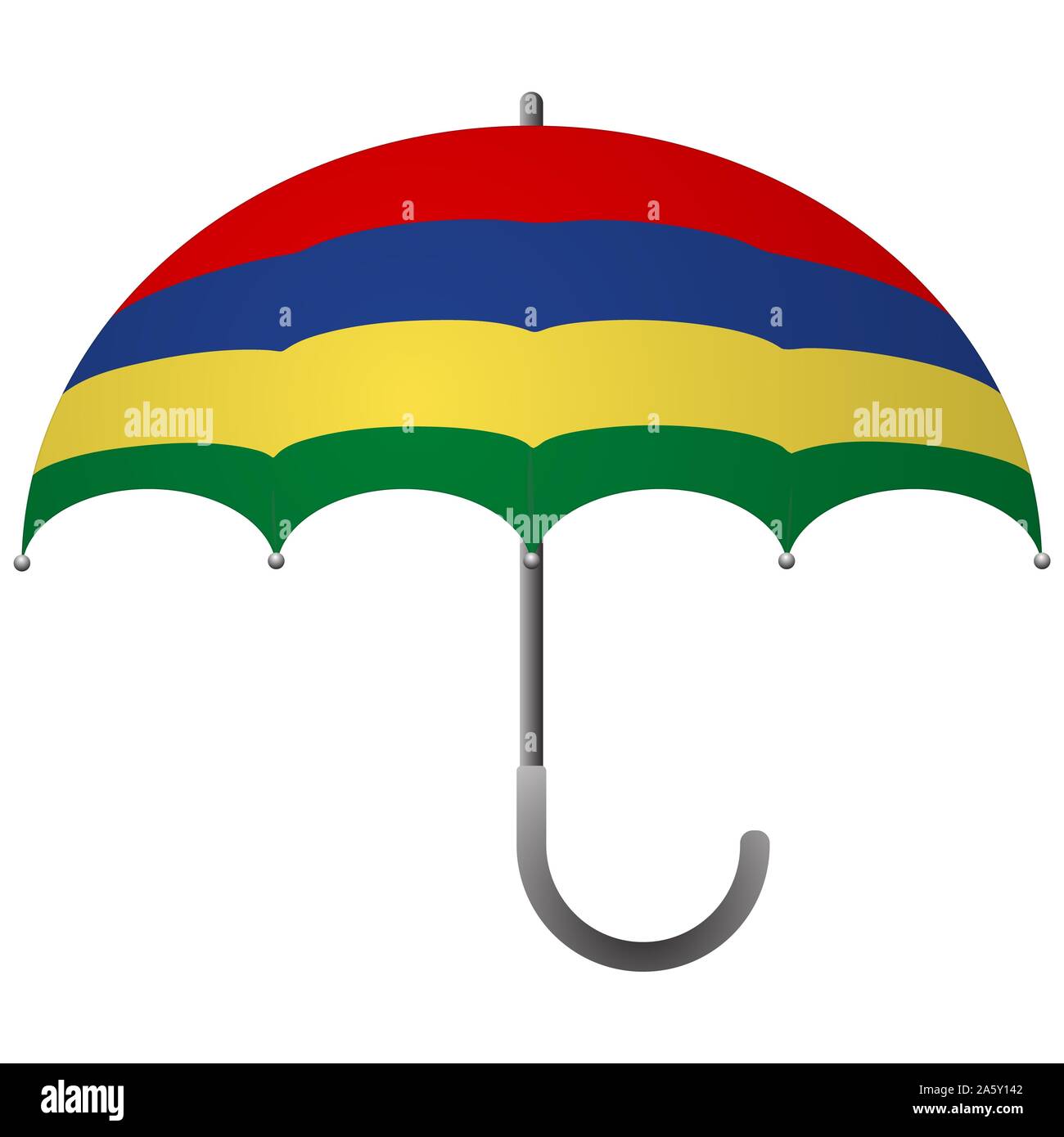 Mauritius flag umbrella. Social security concept. National flag of