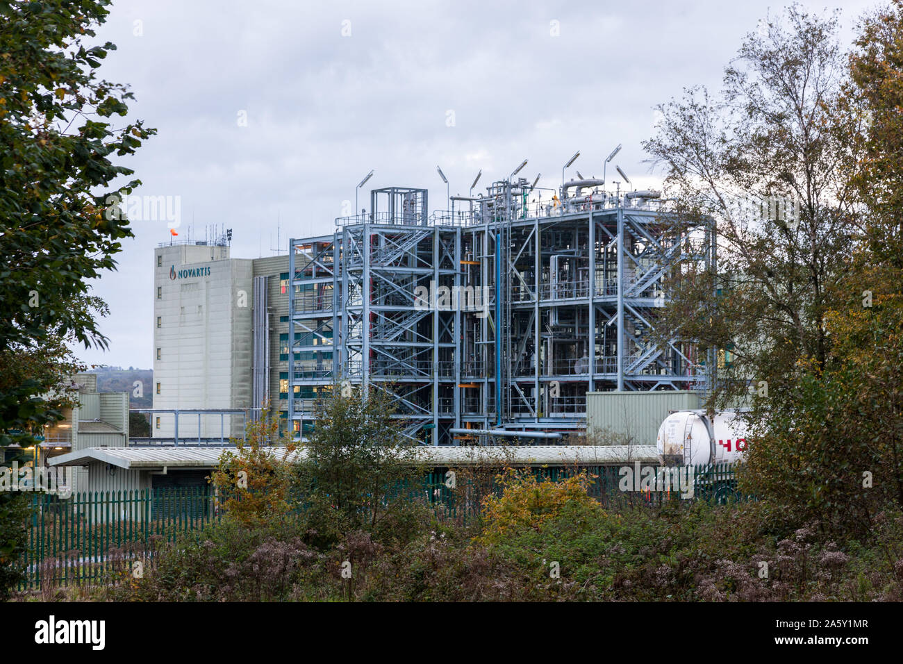 Ringaskiddy, Cork, Ireland. 23rd October, 2019. Novartis Pharmaceutical plant where over 300 job losses have been announced this morning at Ringaskiddy, Co. Cork, Ireland. - Credit; David Creedon/Alamy Live News Stock Photo