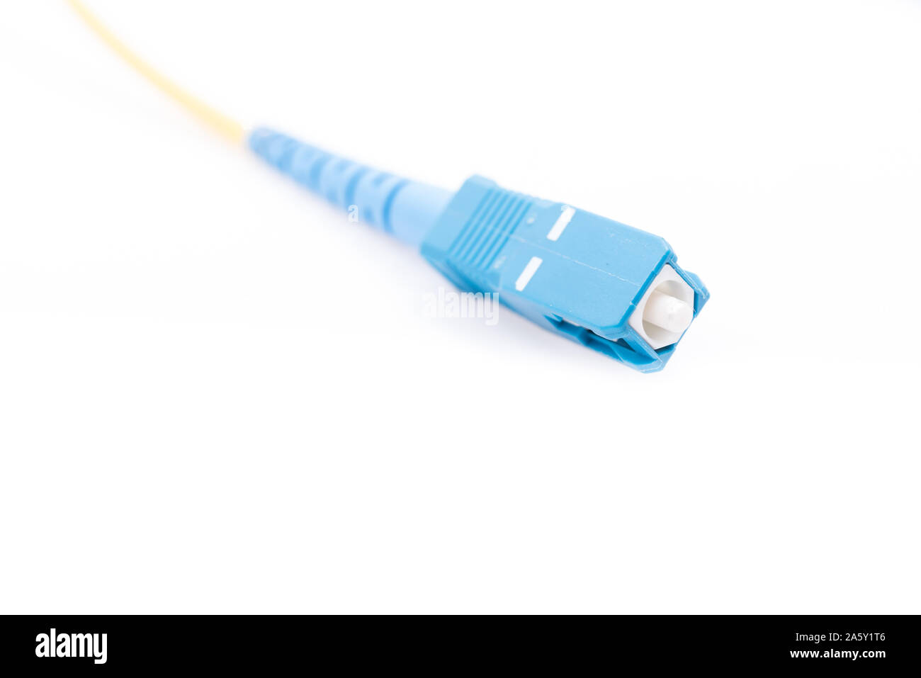 Fiber optic cables for network isolated on white background Stock Photo