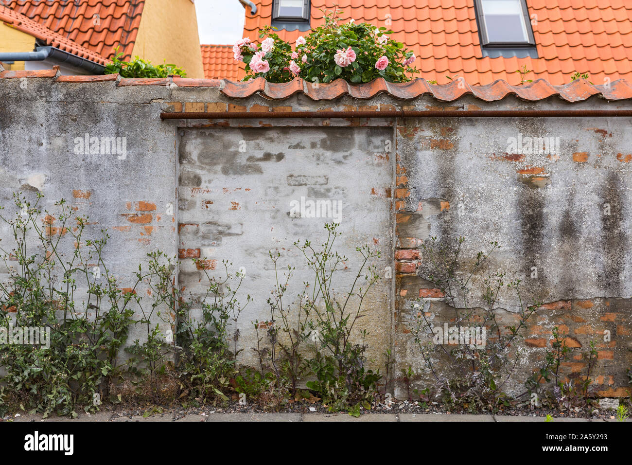 Rønne; Bornholm; Mauer, Hauswand, farbig Stock Photo