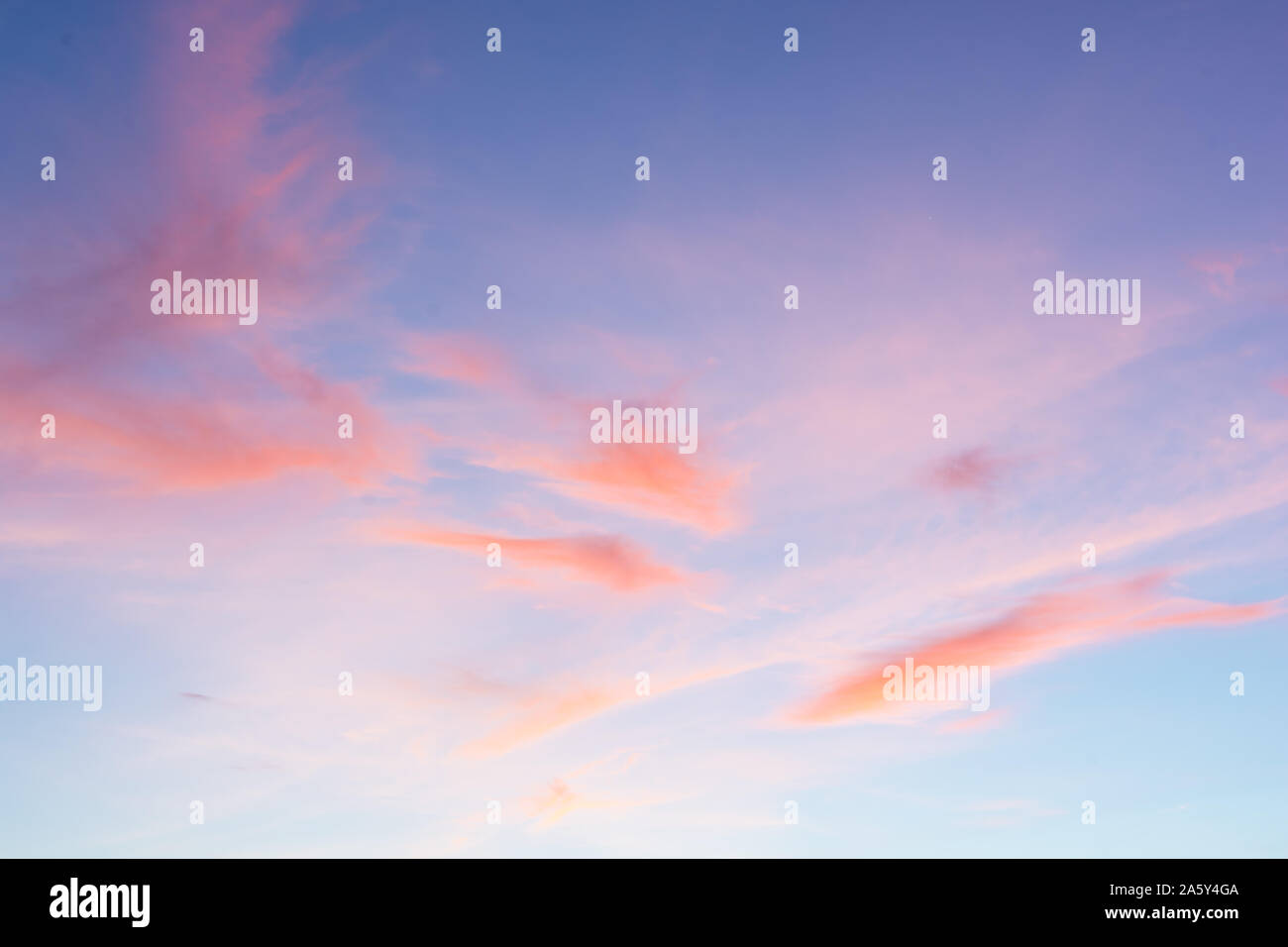 Sunset sky with colored clouds nature background Stock Photo - Alamy