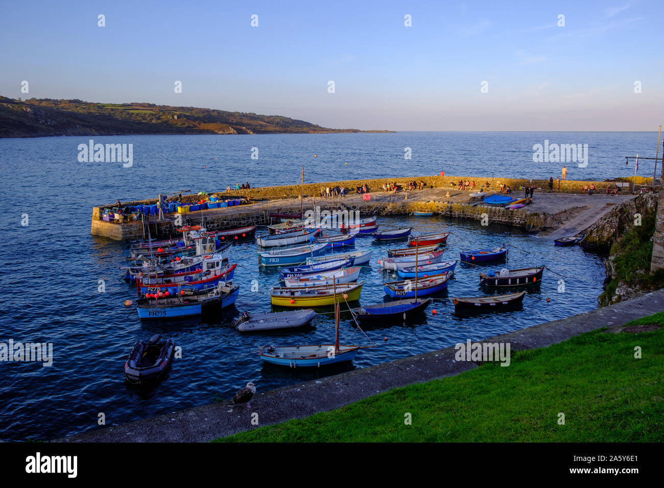 Coverack Harbour St Keverne Helston Cornwall England Stock Photo