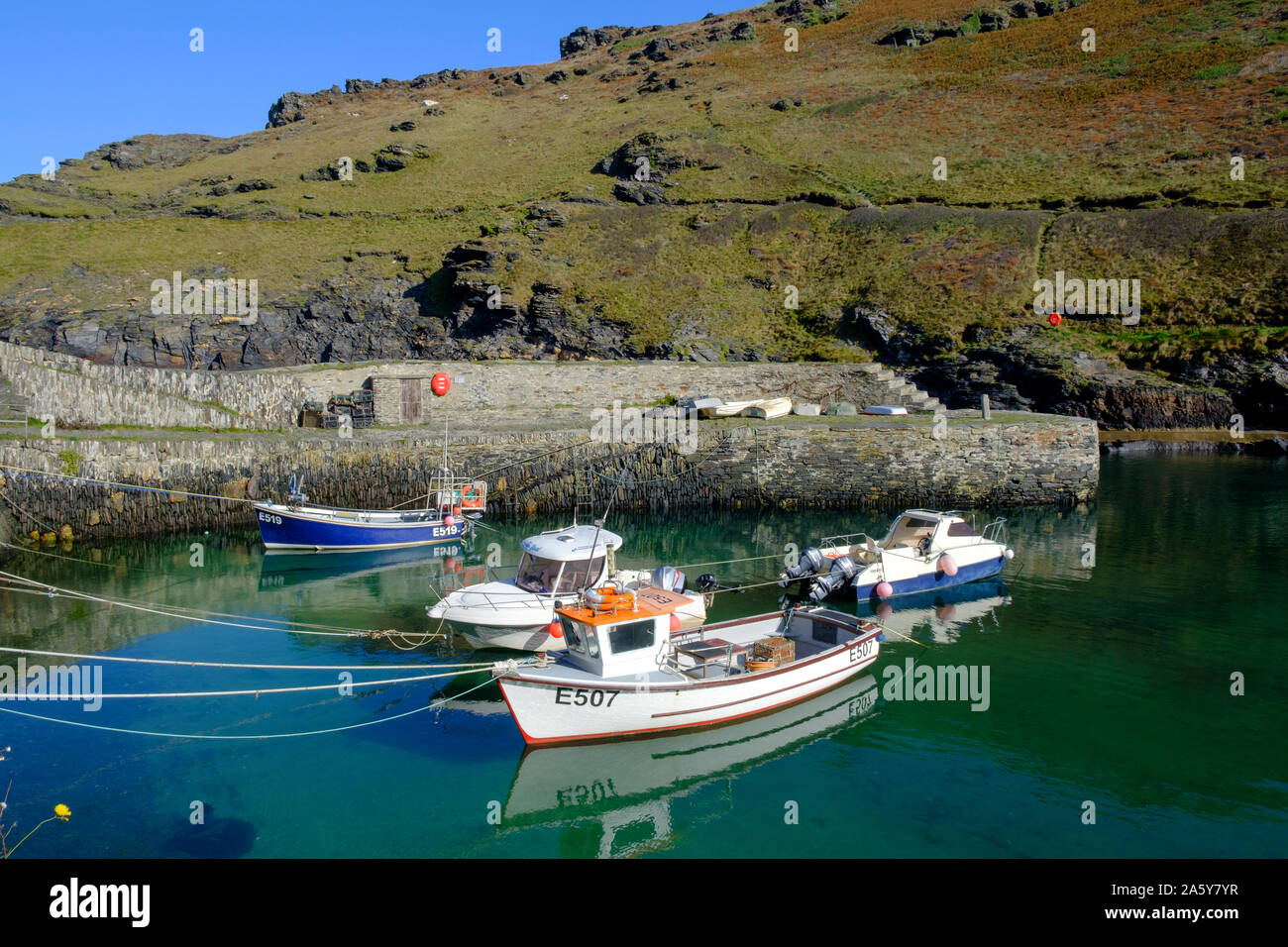 The harbour at Boscastle Plymouth Cornwall England Stock Photo