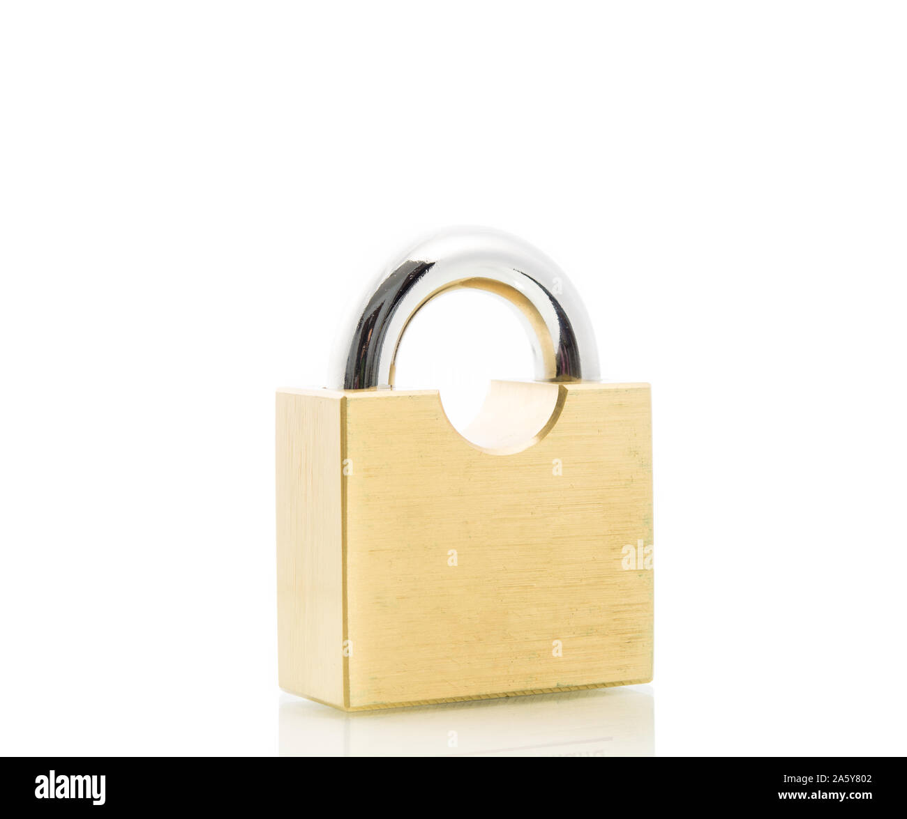 Metal padlock gold isolate on over white background Stock Photo - Alamy