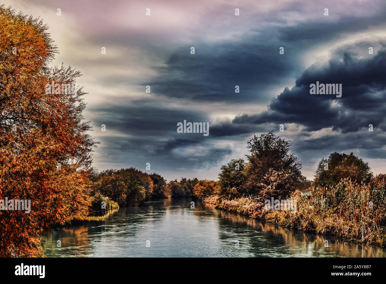 Sunset color sky night stormy hi-res stock photography and images - Alamy