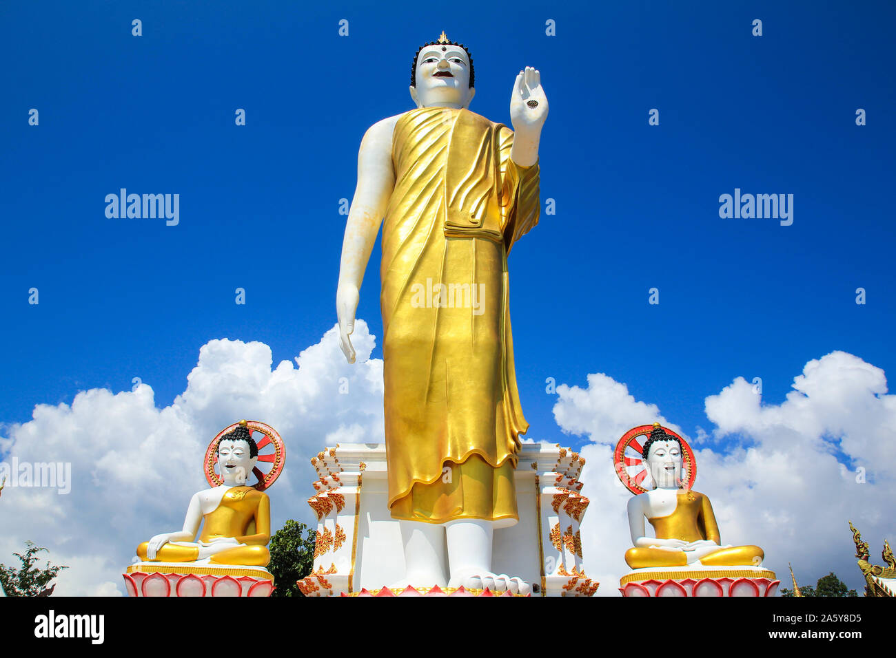 Big Buddha in Wat Phara That Doi Kham Temple ,Chiang Mai ,Thailand. Stock Photo