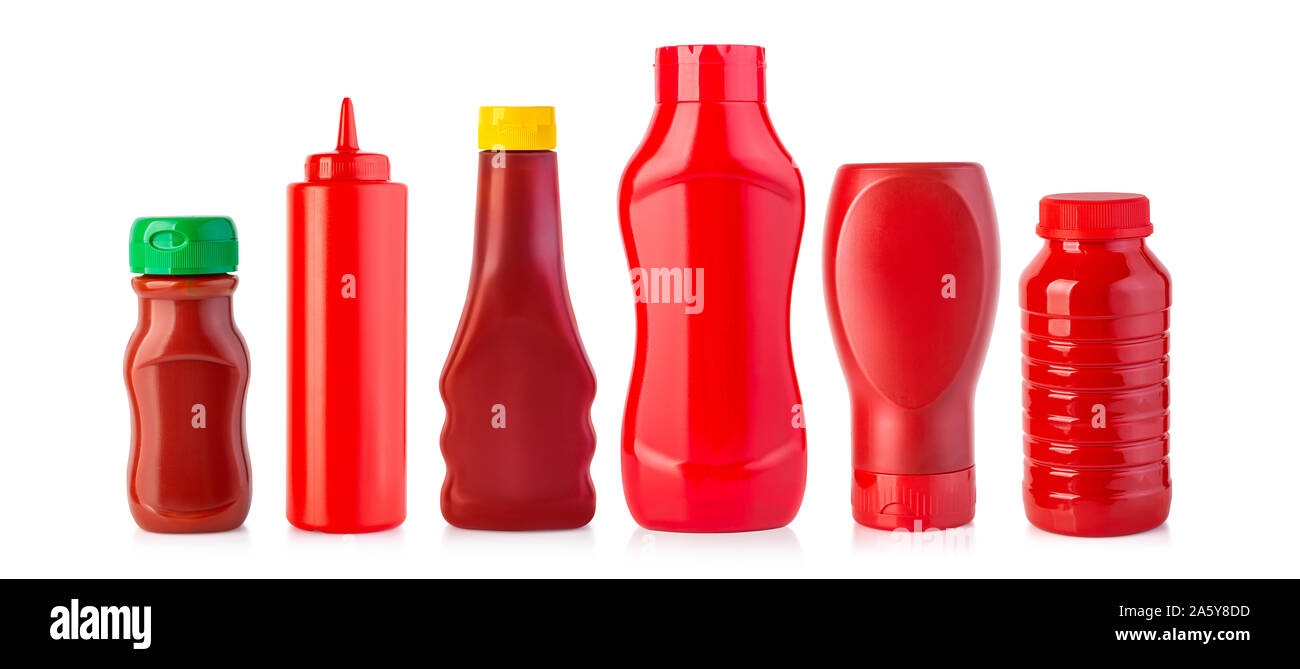 plastic Bottles of Ketchup a Isolated on White Stock Photo Alamy