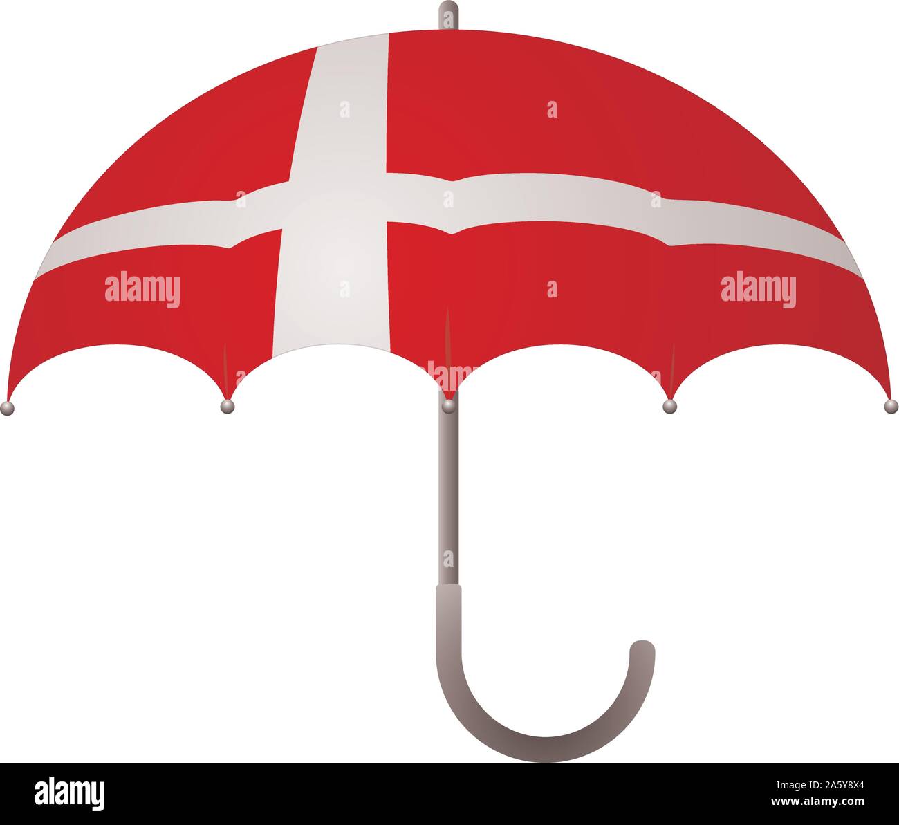 Denmark flag umbrella. Social security concept. National flag of