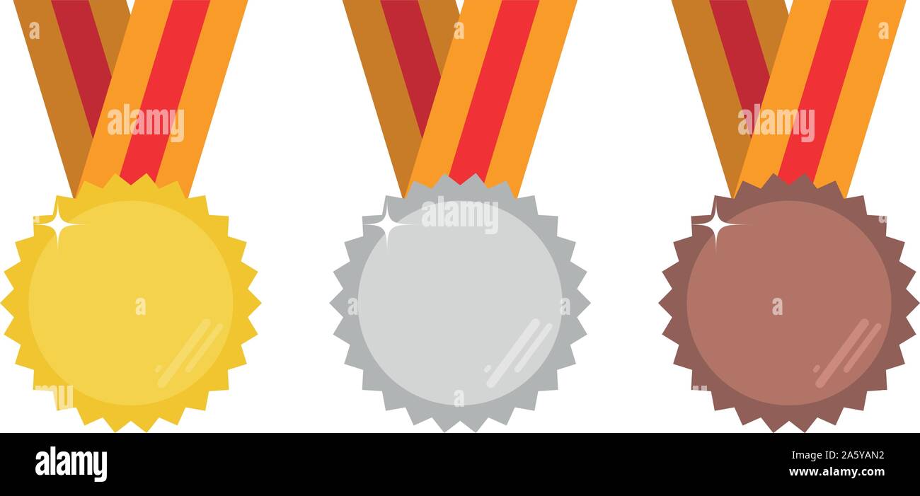 Set of gold, silver and bronze medals vector illustration Stock Vector ...