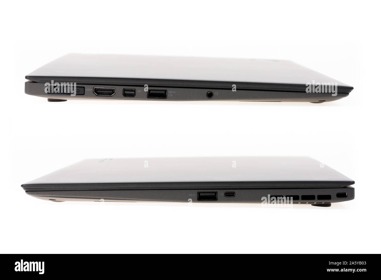 Black laptop isolate on over white background Stock Photo