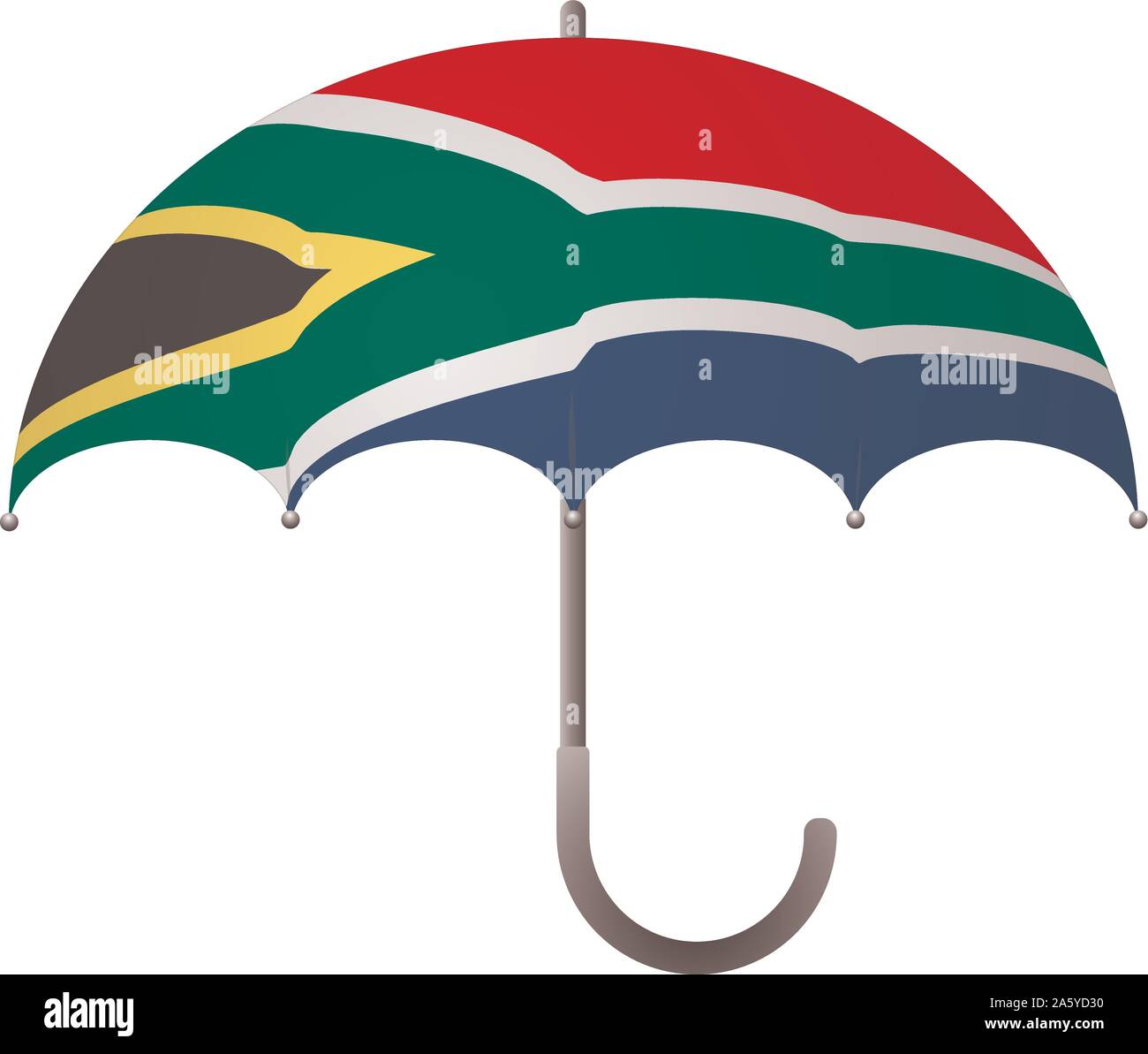 South Africa flag umbrella. Social security concept. National flag of