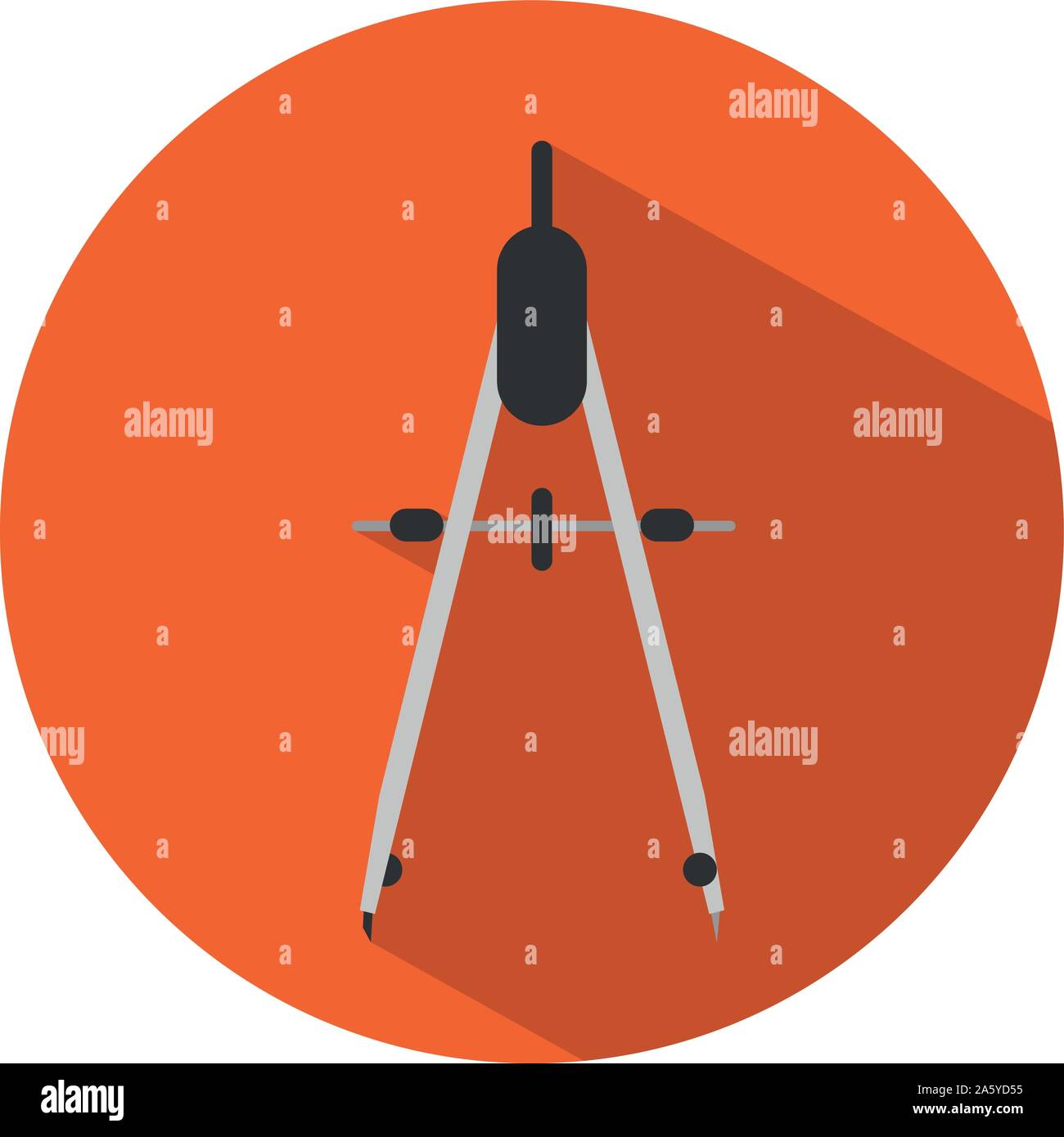 Icon of a compass in flat style. Vector illustration. School, maths and ...