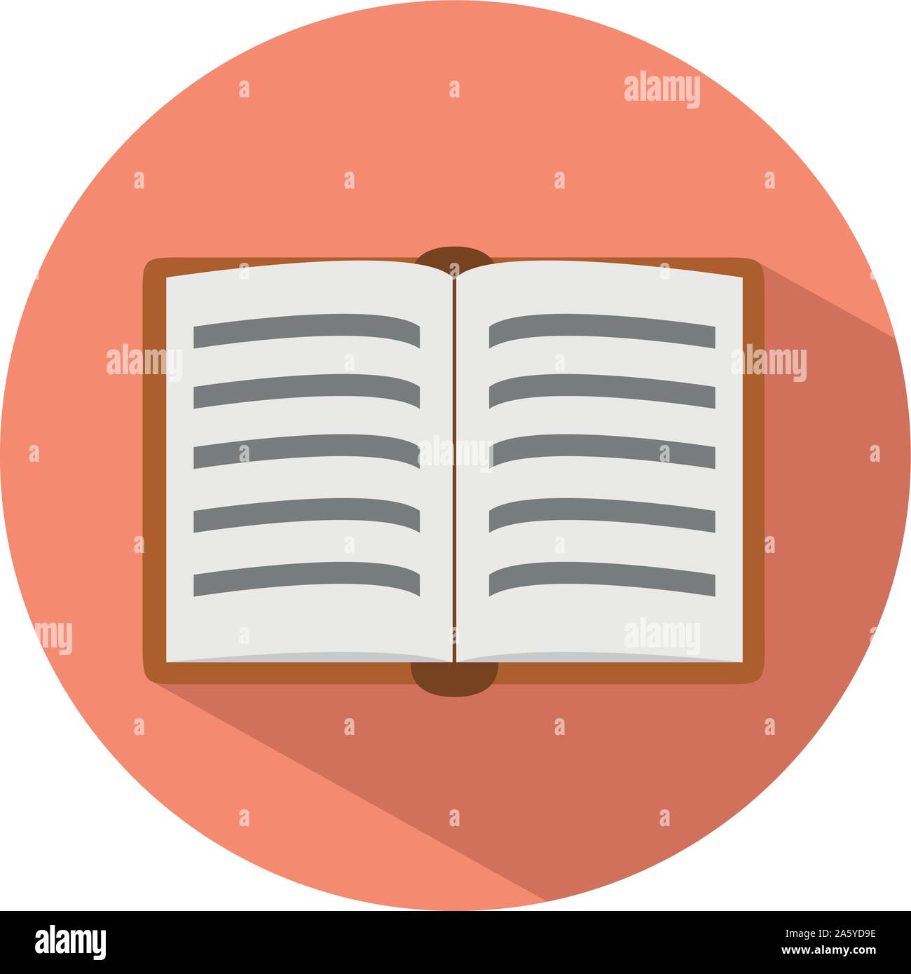 Icon of an open book in flat style. Vector illustration. School concept. Stock Vector