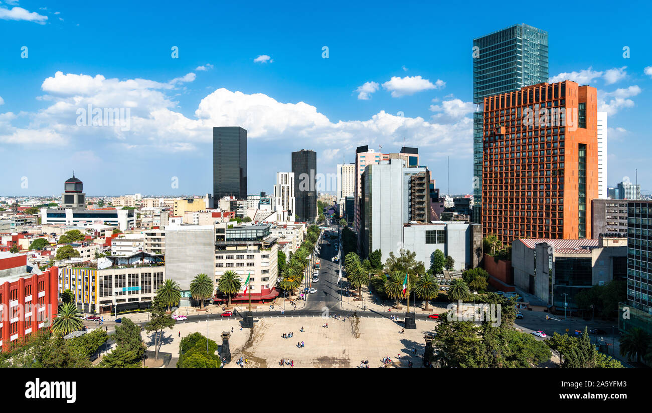 Skyline of the business district of Mexico City Stock Photo