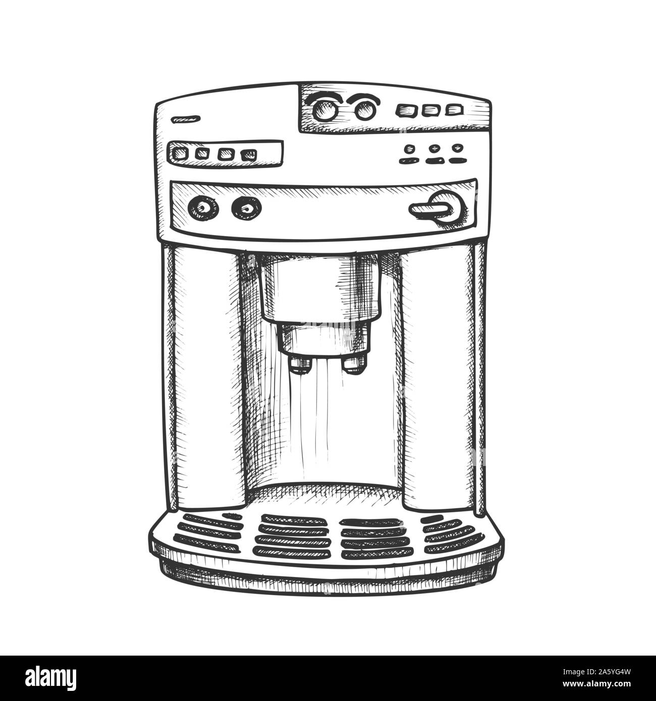 Coffee Maker Machine Front View Monochrome Vector Stock Vector Image coffee-maker-machine-front-view-monochrome-vector-stock-vector-image