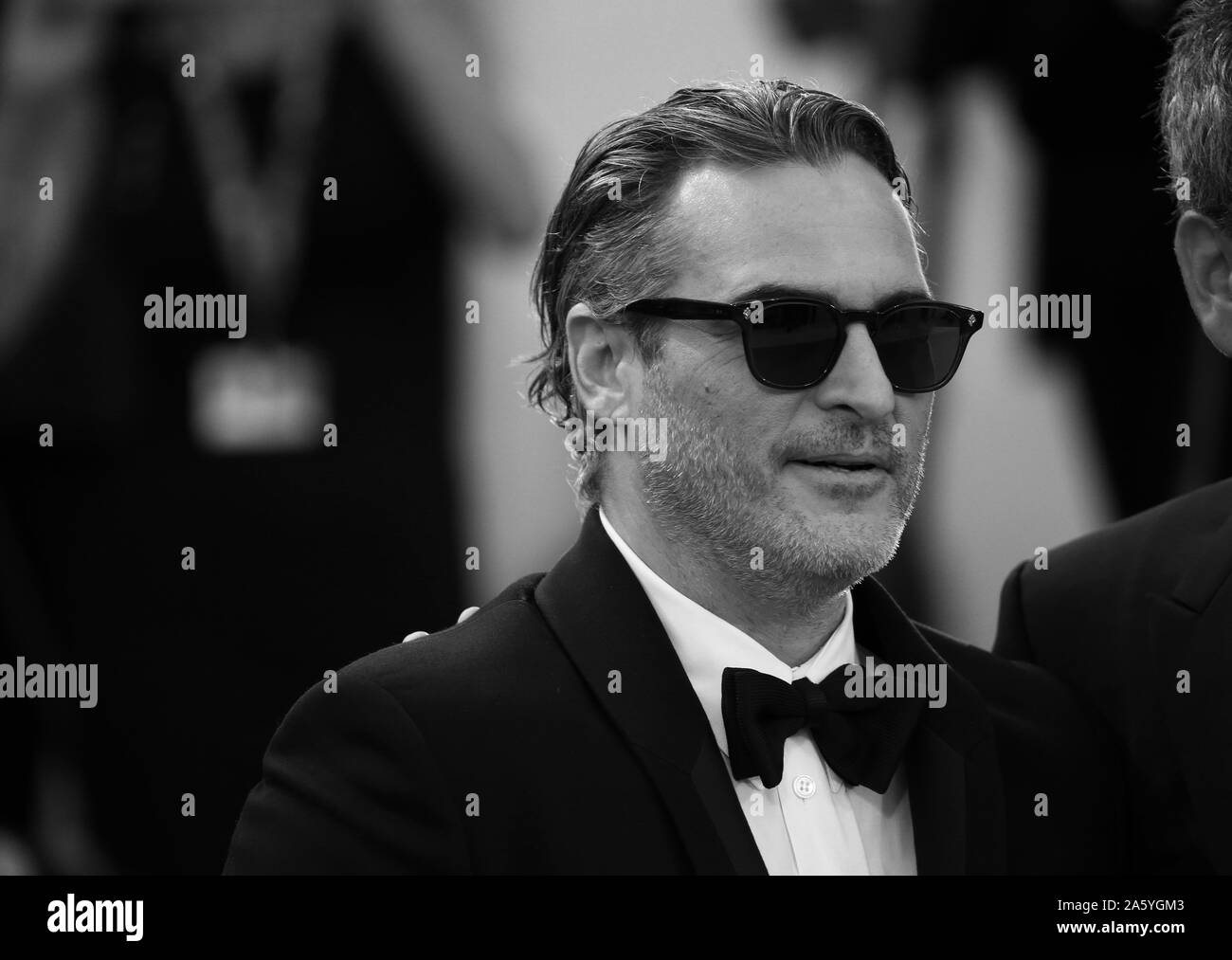VENICE, ITALY - AUGUST 31, 2019: Joaquin Phoenix walks the red carpet ahead of the 'Joker' screening during the 76th Venice Film Festival Stock Photo
