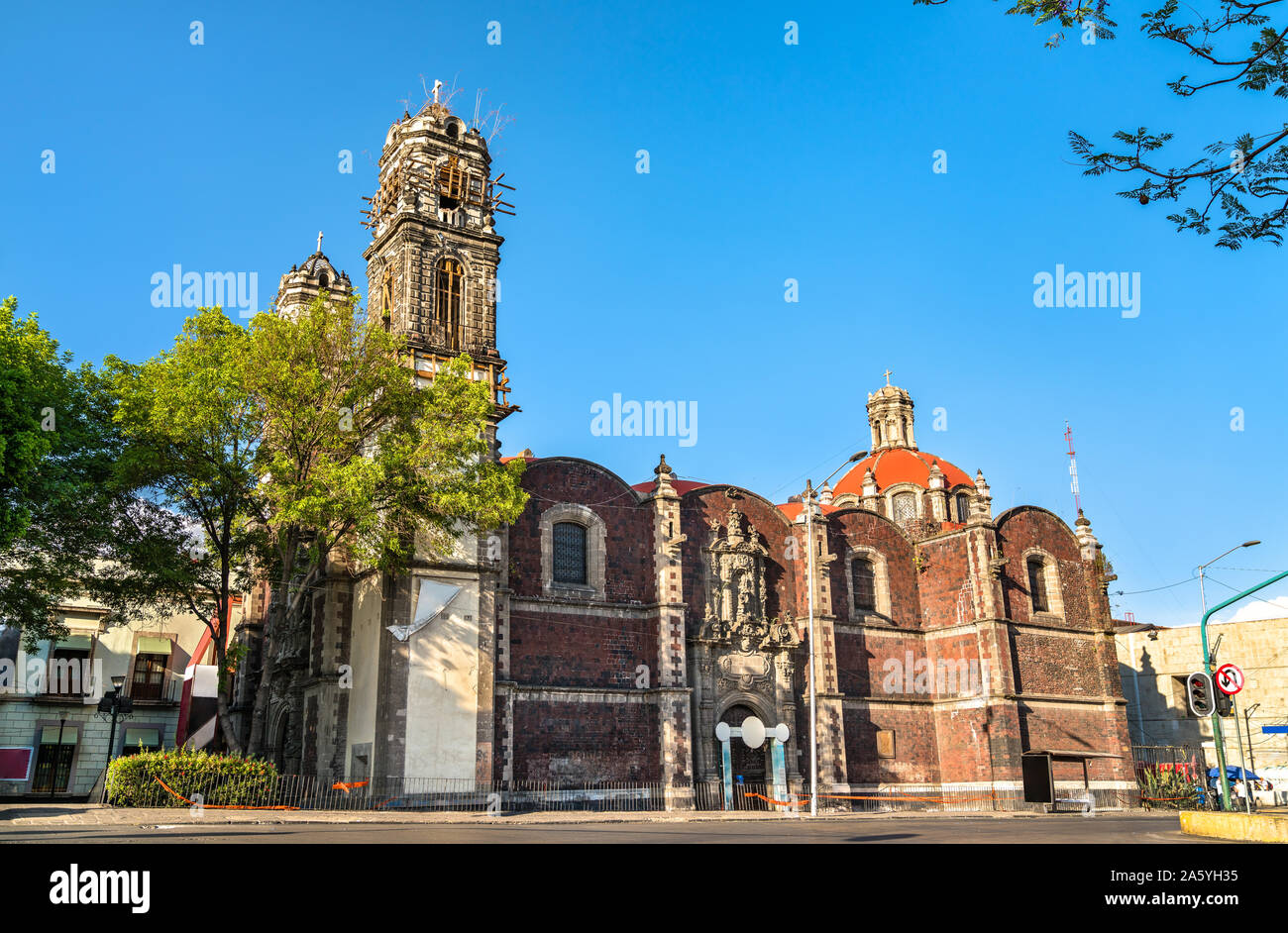Santa Veracruz Monastery in Mexico City Stock Photo