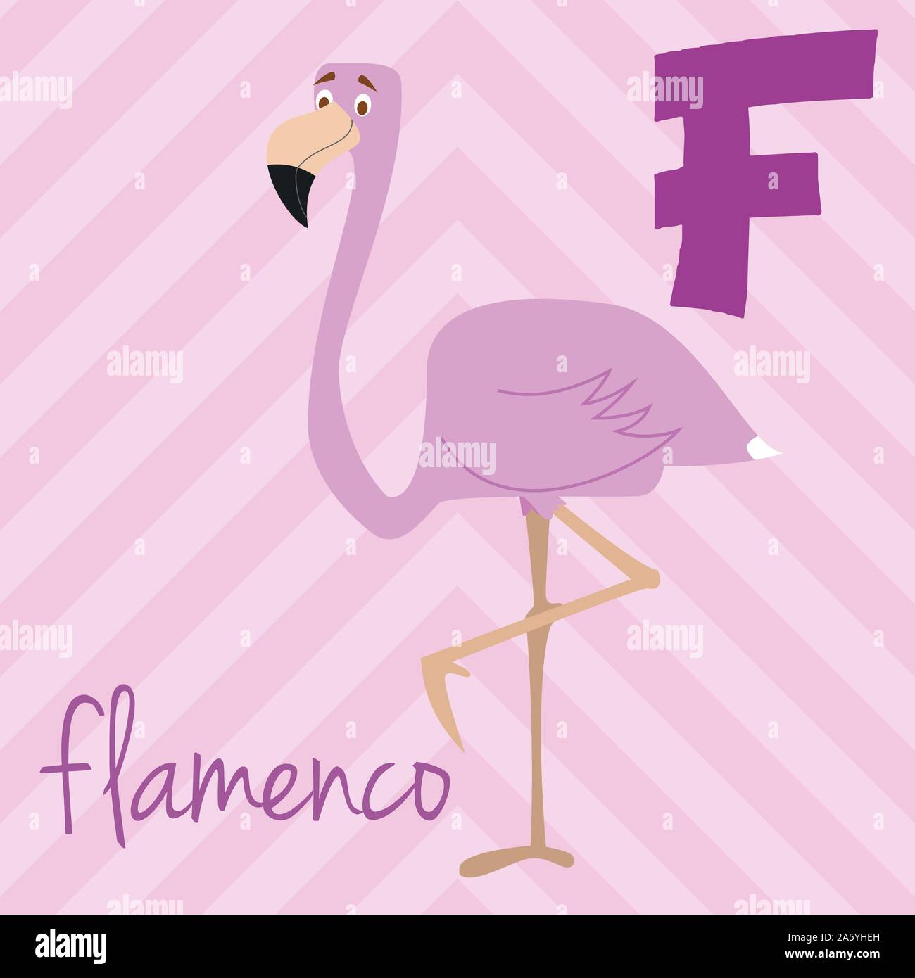 Cute cartoon zoo illustrated alphabet with funny animals. Spanish ...