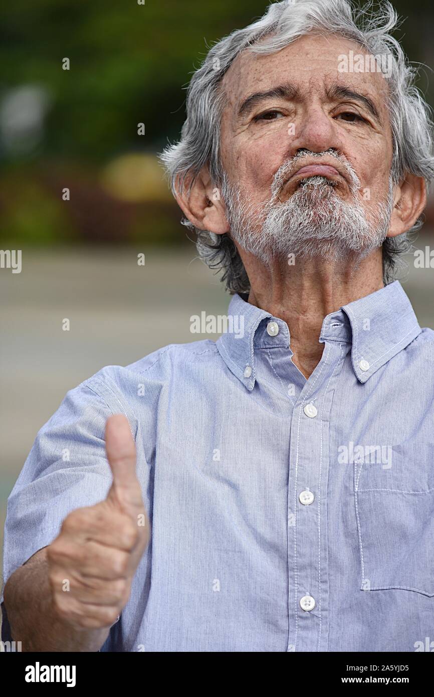 Grandpa With Thumbs Up Stock Photo