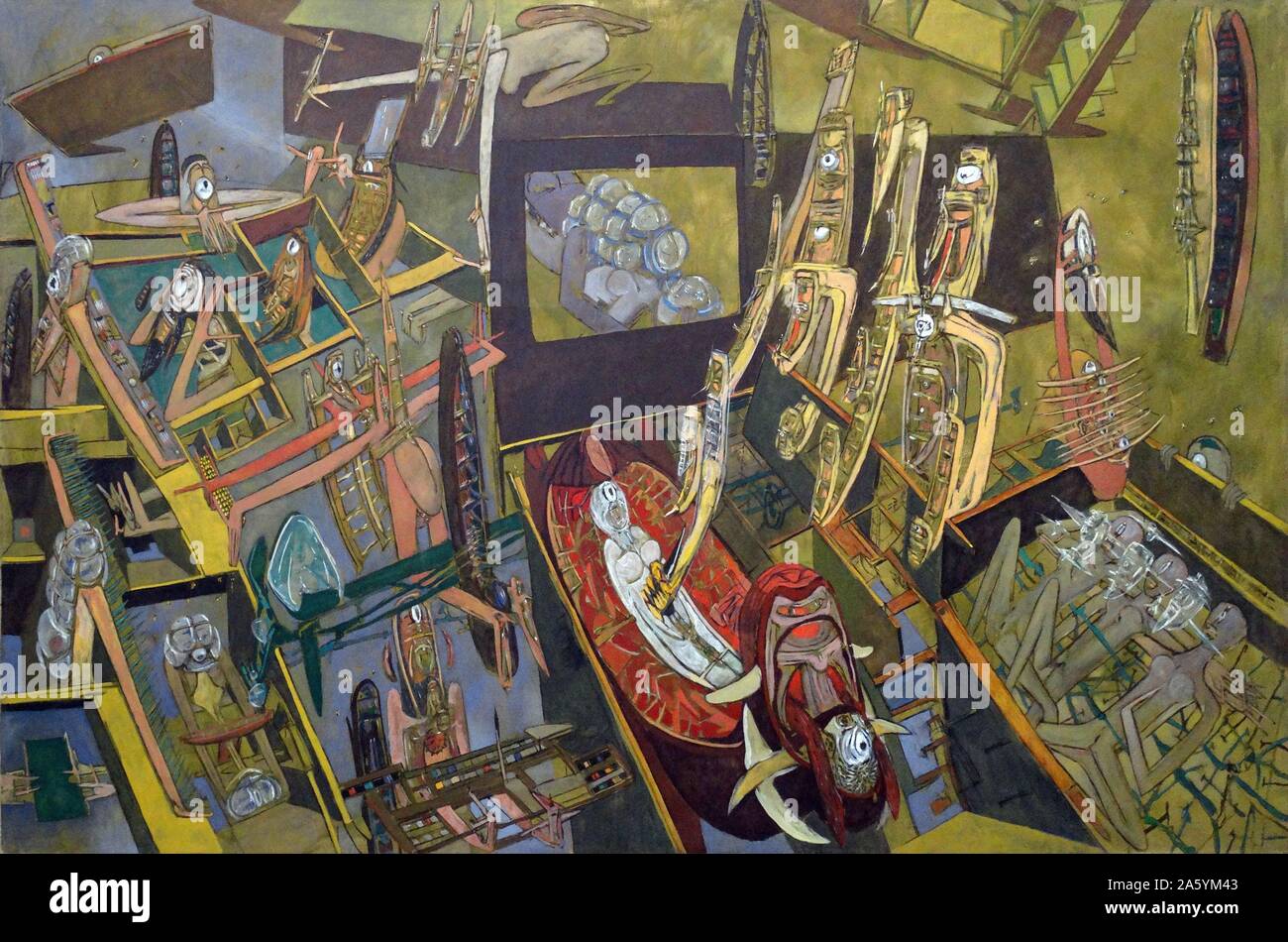 How-Ever by Roberto Matta (1911-2002) Matta was one of Chile's best-known painters and a seminal figure in 20th century abstract expressionism and surreal art. Stock Photo