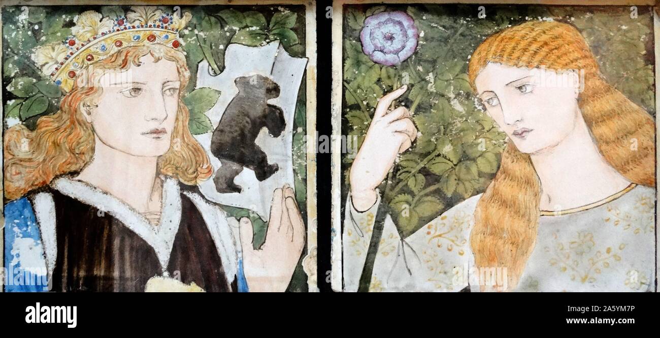 19th century english ceramic tile Stock Photo Alamy