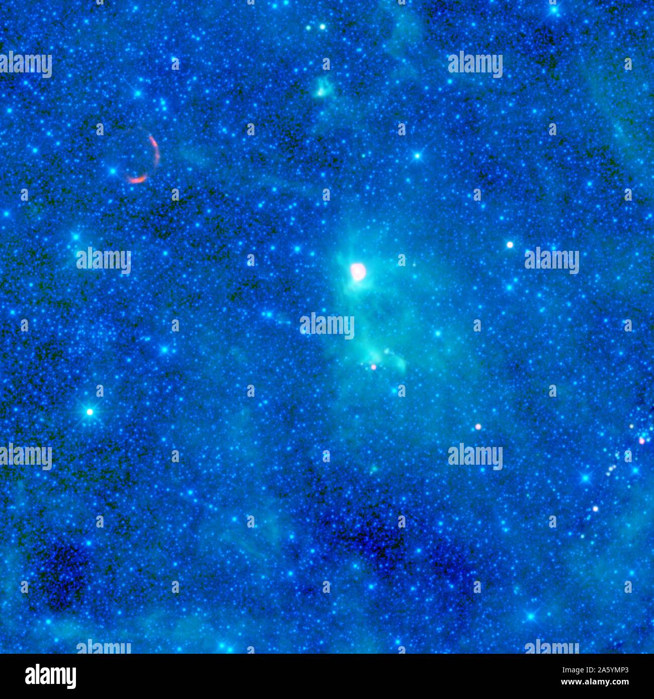 This image from NASA's WISE shows the constellation Cassiopeia. Stock Photo