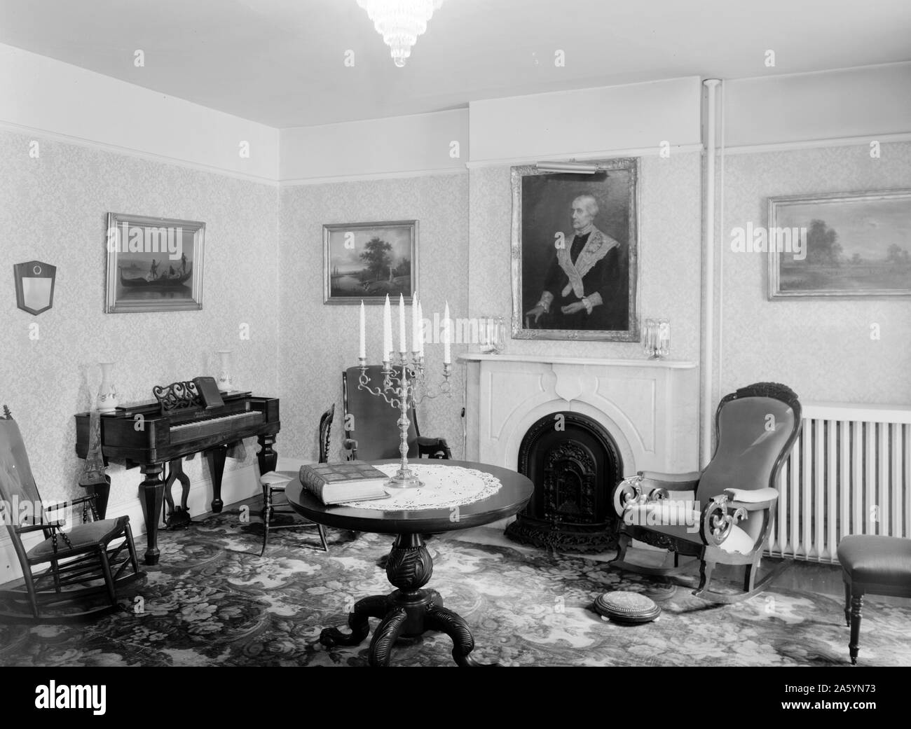 Main Parlor. Susan B. Anthony House, 17 Madison Street, Rochester, Monroe County, NY Stock Photo