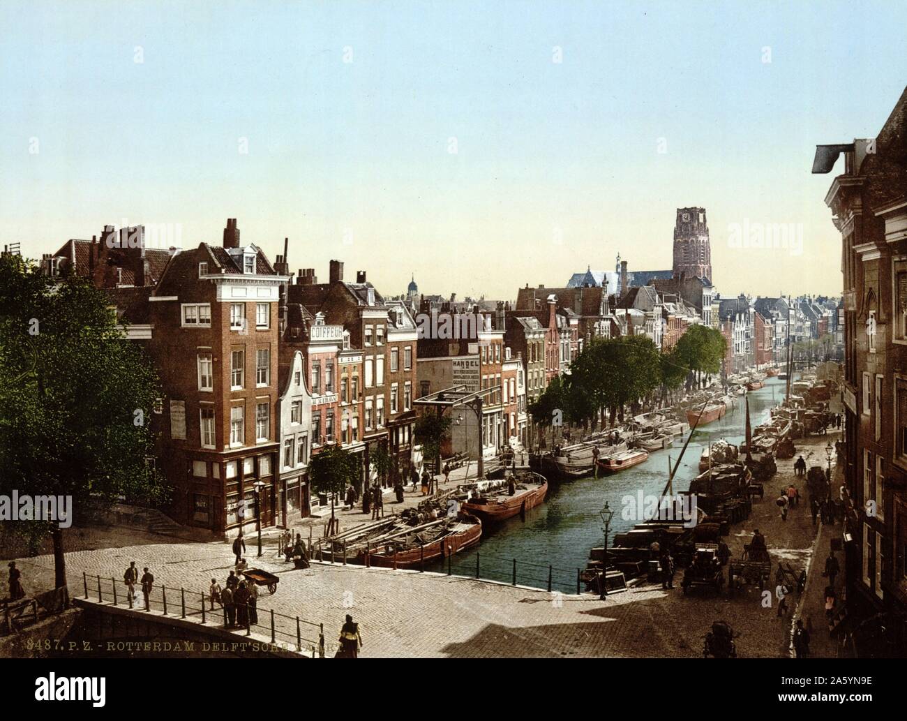 Delft Vaart, Rotterdam, Holland between 1890 and 1900. Stock Photo