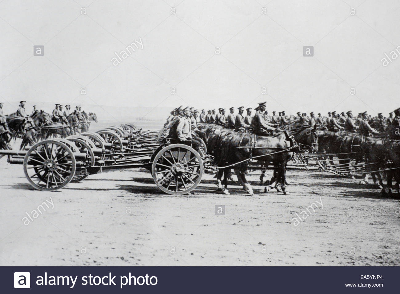 WW1 Russian Artillery on the Eastern Front, vintage photograph from 1914 Stock Photo