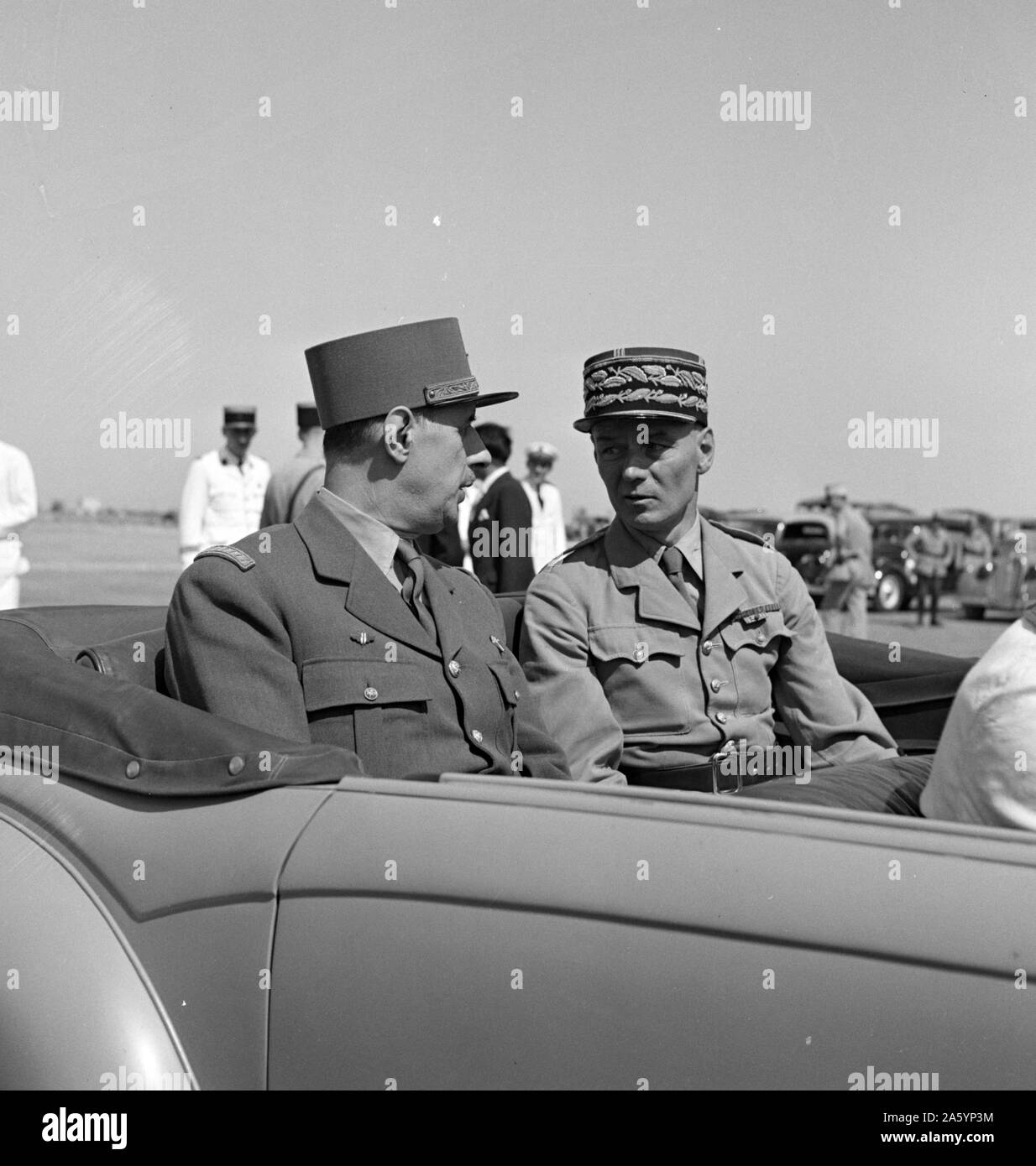 Tunis, Tunisia. General de Gaulle and General Mast. General Mast has been installed only the day before as resident general of Tunisia 1943 , World War Two Stock Photo