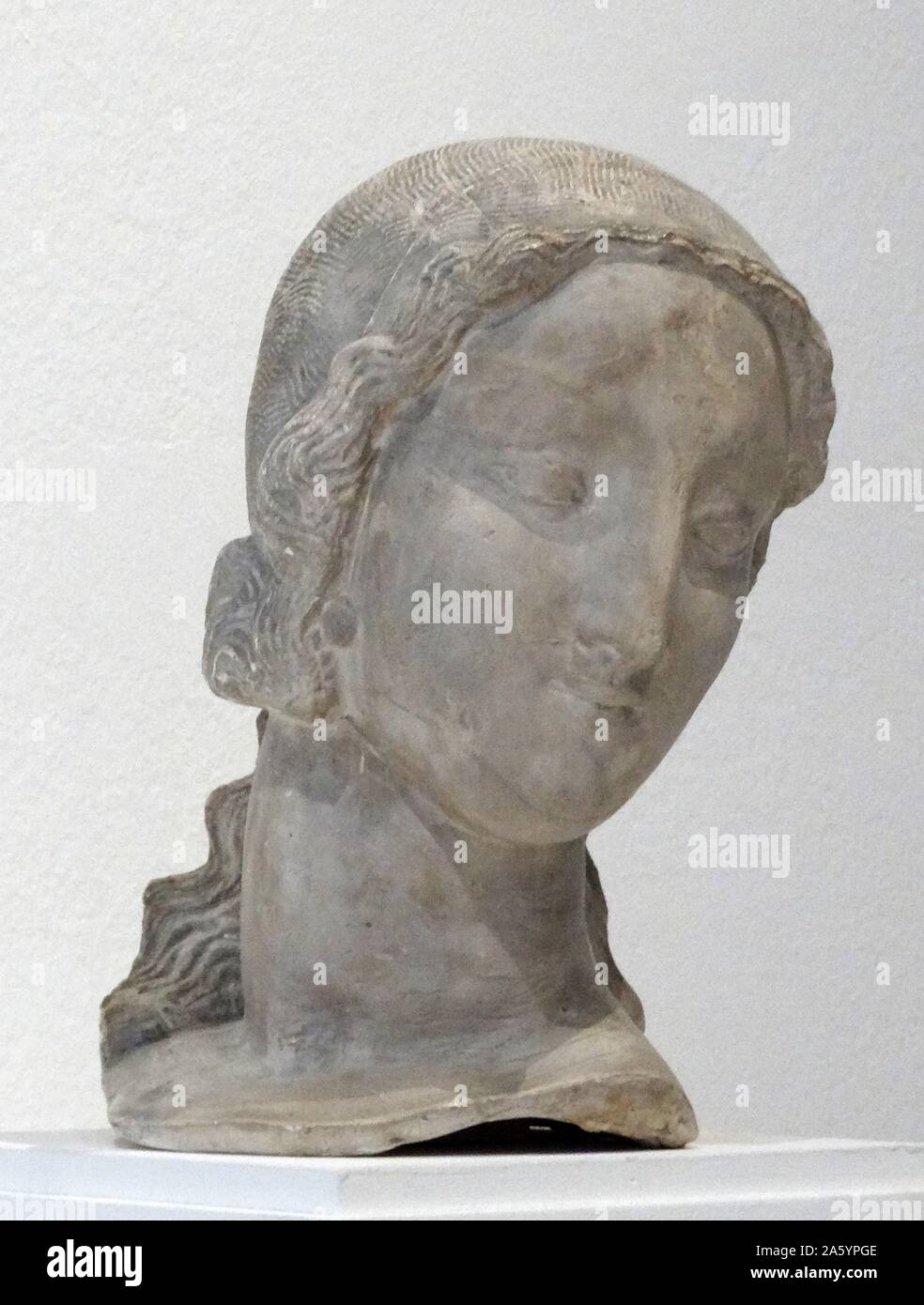 Plaster bust titled 'Tete Nymph' by Alfred Janniot (1889-1969) French sculptor. Dated 1927 Stock Photo
