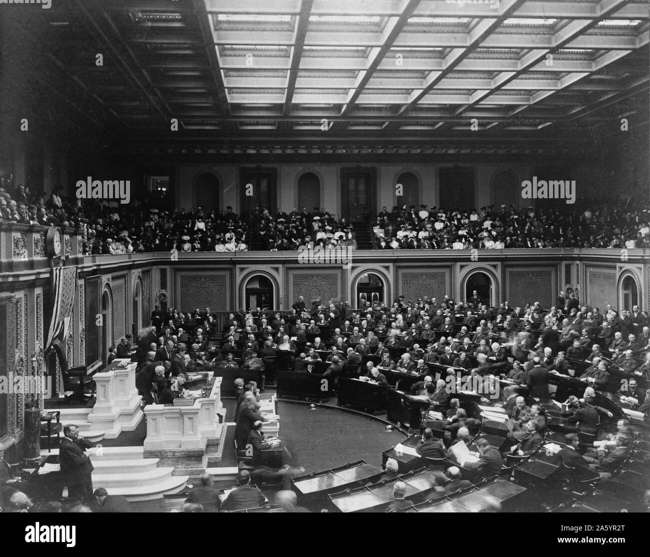 Photographic print of the opening ceremonies of the U.S. 59th Congress. Photographed by Frances Benjamin Johnston (1864-1952). Dated 1906 Stock Photo