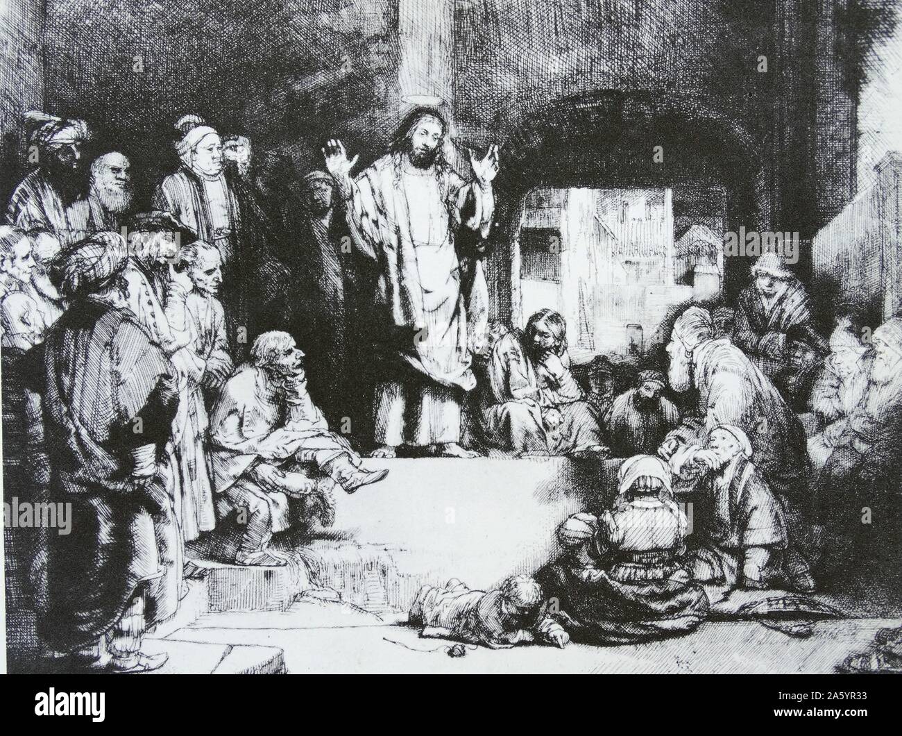 Christ Preaching (1652), by Rembrandt Stock Photo Alamy