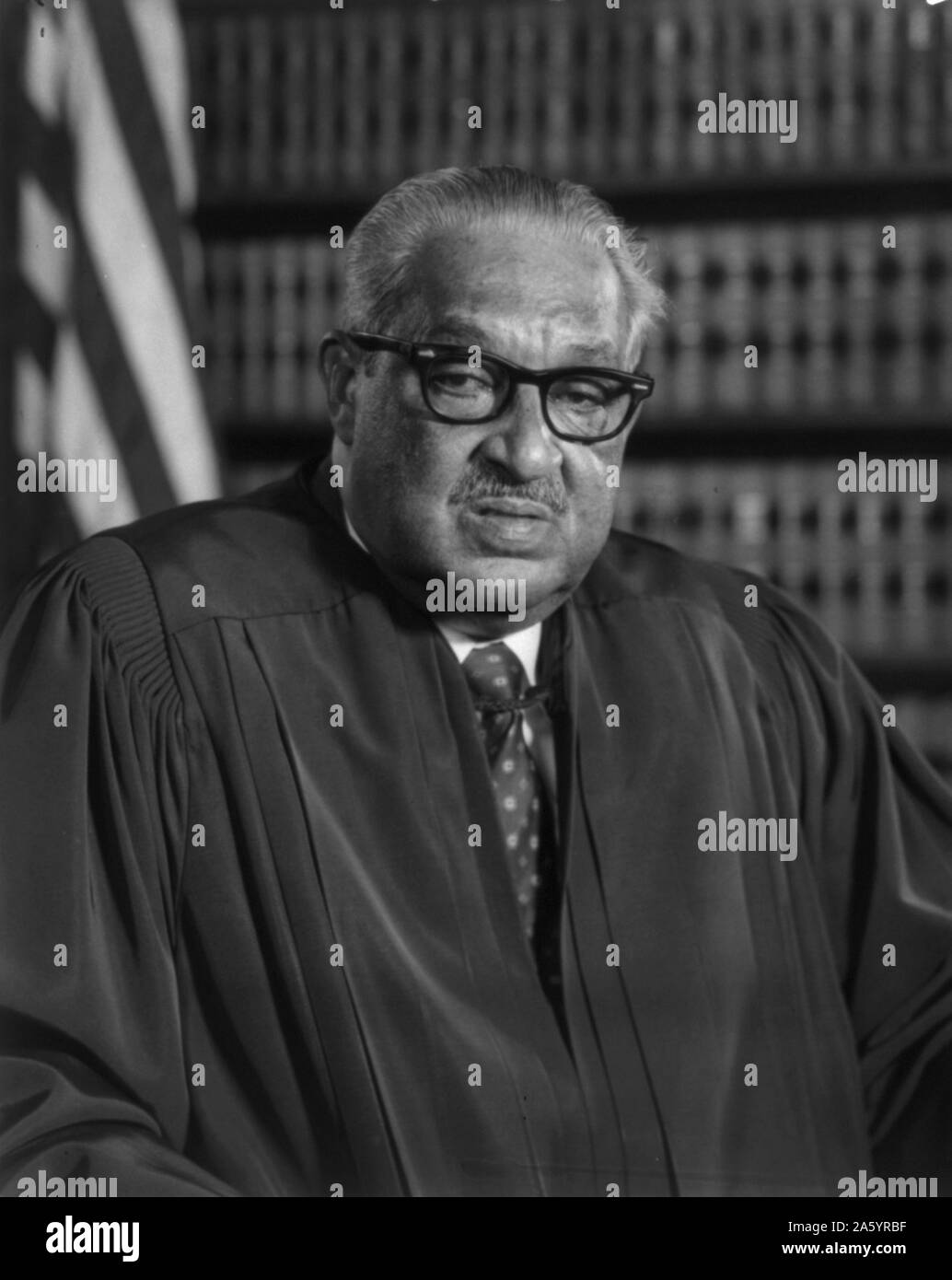 Thurgood Marshall (1908-1993) Associate Justice of the United Nations Supreme Court, serving from October 1967 until October 1991. Marshall was the Court's 96th justice and its first African-American justice. Stock Photo