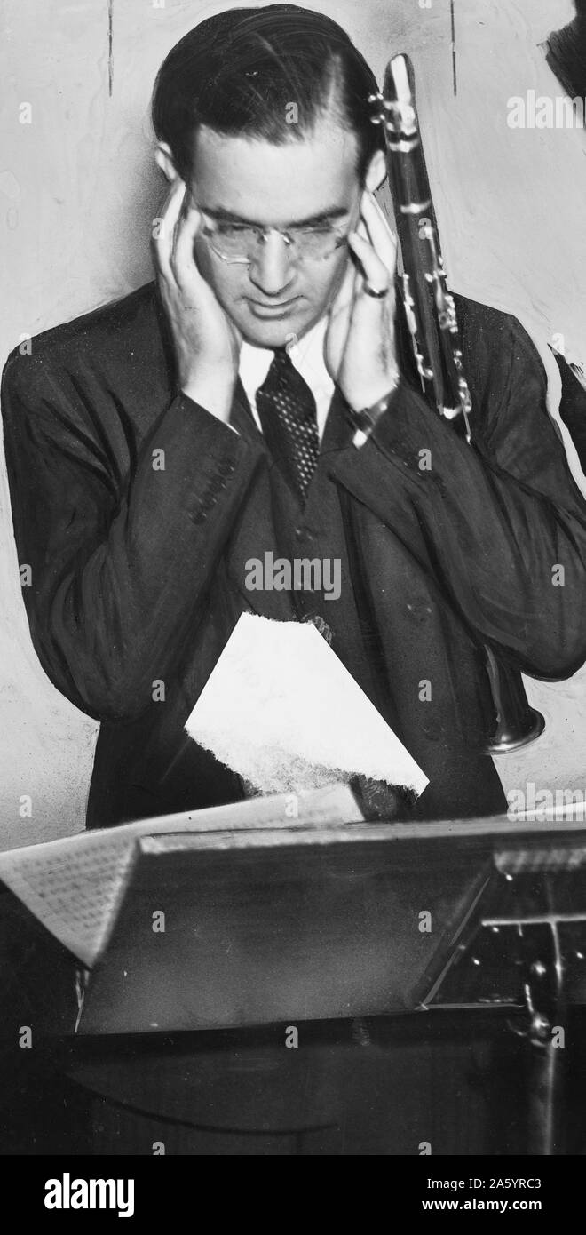 Benjamin David 'Benny' Goodman (1909-1986) was an American jazz and swing musician, clarinettist and bandleader. Stock Photo