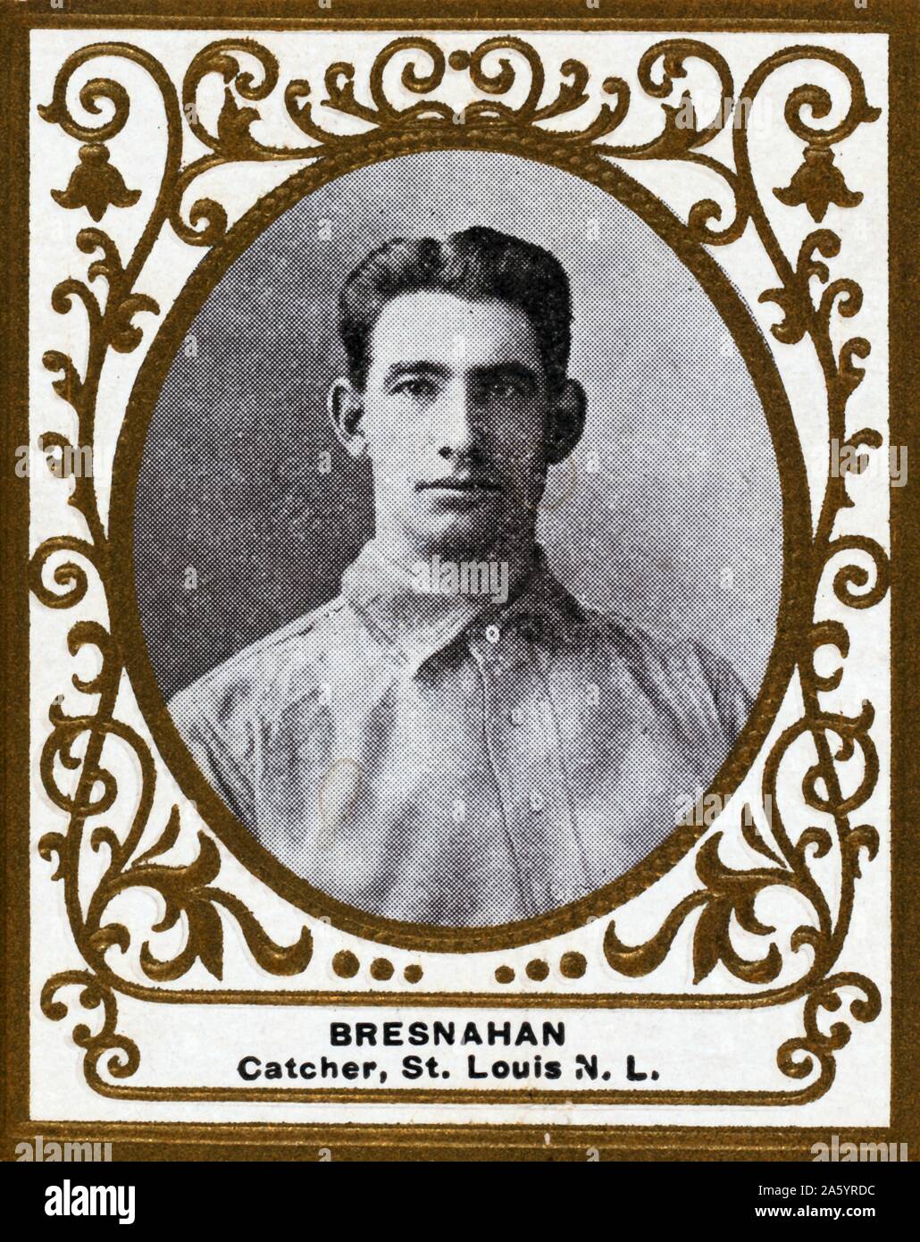 Roger Bresnahan, St. Louis Cardinals, baseball card portrait. Card set : Ramly Cigarettes. Issued by American Tobacco Company. Stock Photo