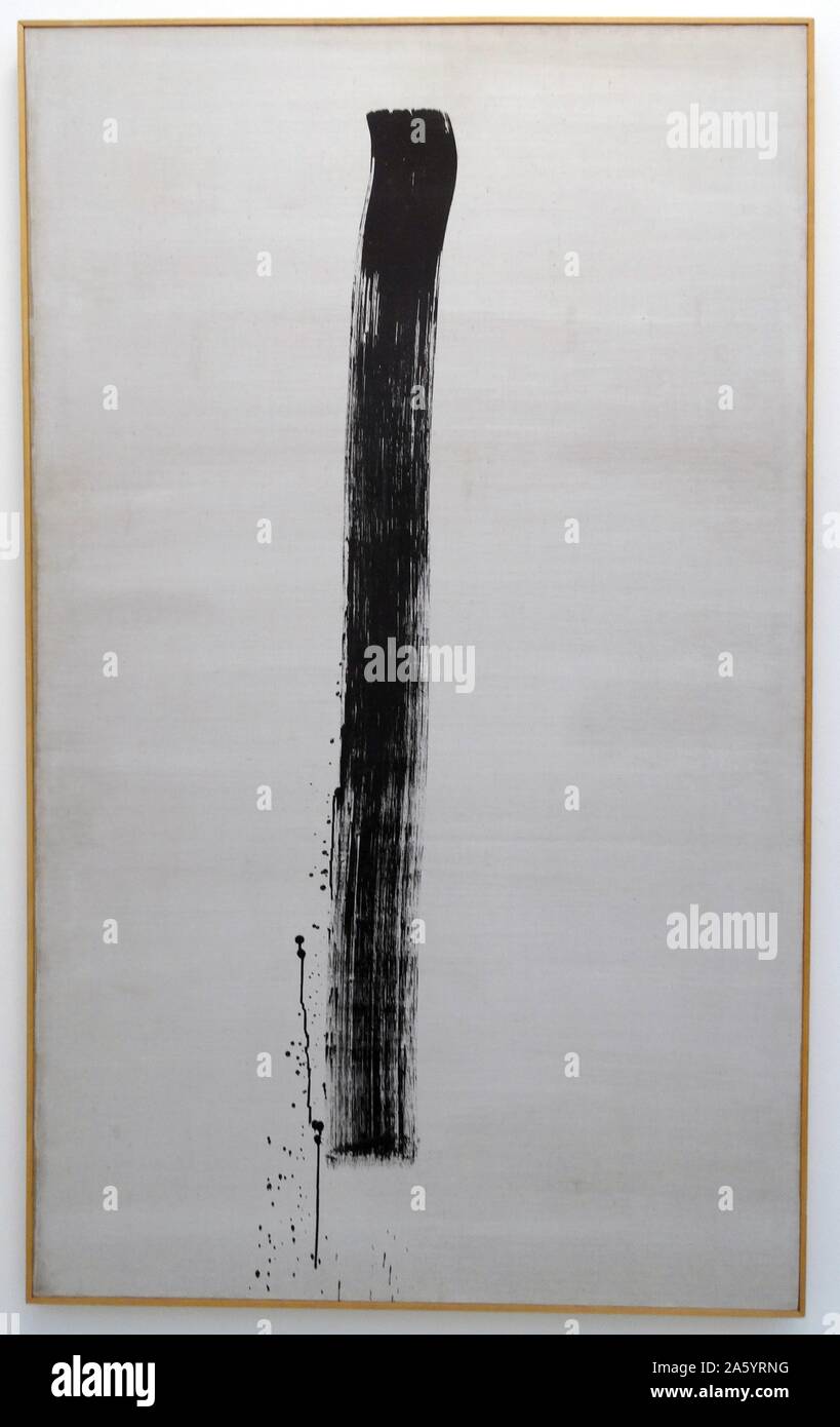 Etc. IV, 30.3.1967 Chinese crayon on canvas by Jean Degottex 1918 -1988 , a French painter, considered a major Abstract artist of the twentieth century . His work is based on Zen philosophy and Chinese calligraphy Stock Photo