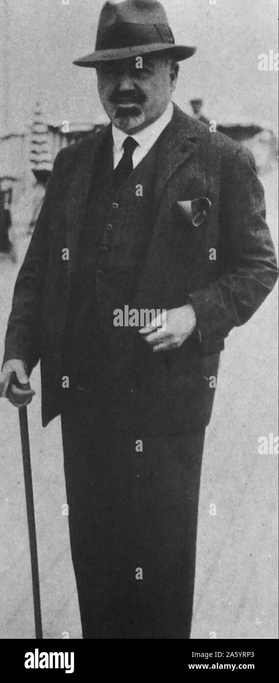 Santiago Alba Bonifaz (1872 – 1949) Spanish politician and lawyer. Minister of the Navy, Minister of Education and Science, Minister of the Interior, Minister of Housing, and Minister of Foreign Affairs during the reign of Alfonso XIII. At the outbreak of the Spanish Civil War in 1936, he left for Portugal. Stock Photo