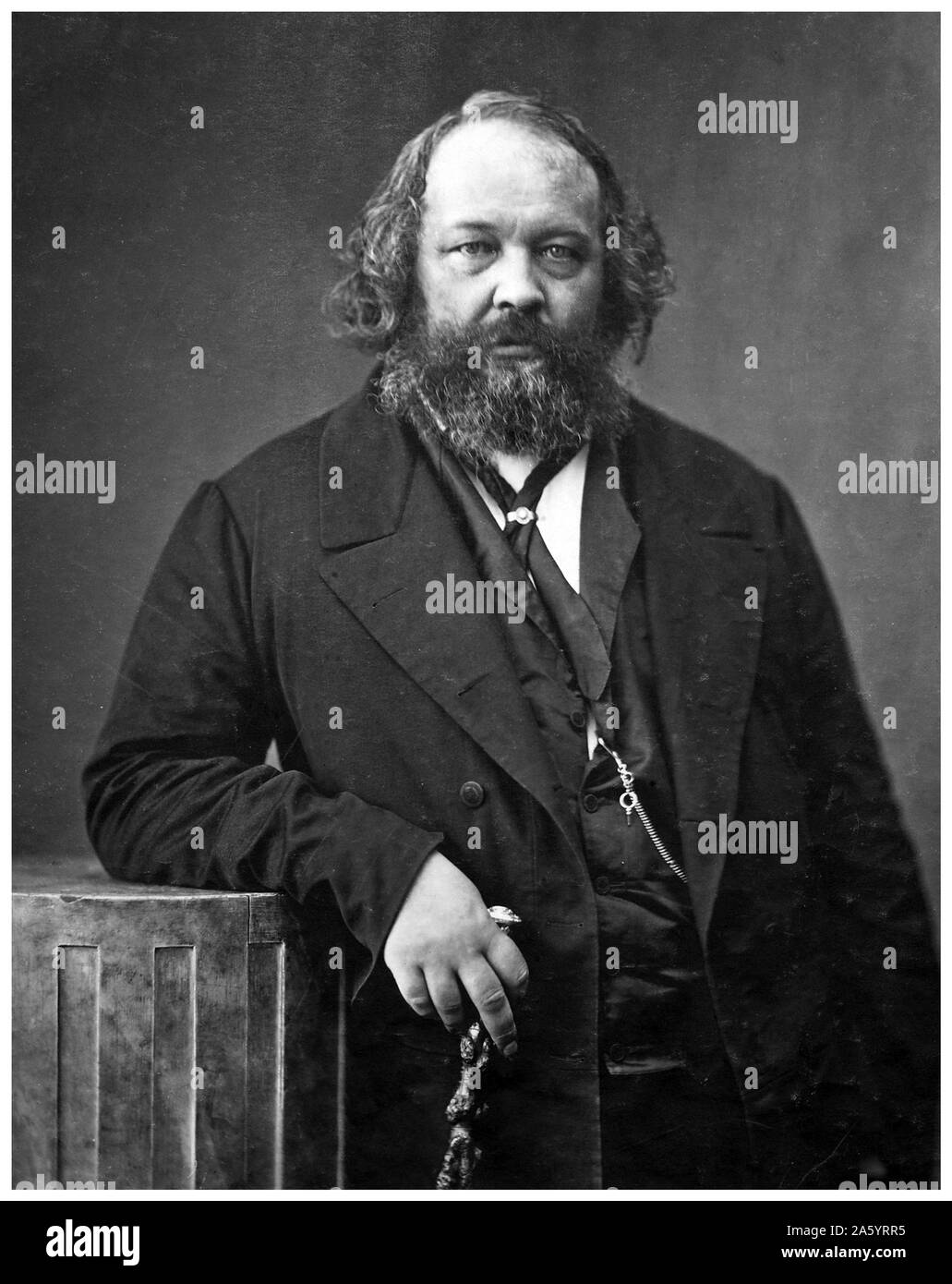 Mikhail Alexandrovich Bakunin (1814 – 1876) Russian revolutionary anarchist, and founder of collectivist anarchism. He is considered among the most influential figures of anarchism, and one of the principal founders of the 'social anarchist' tradition Stock Photo