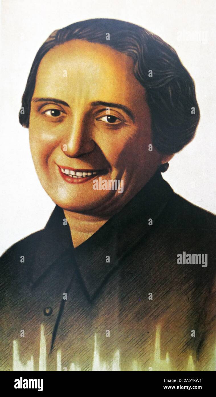 1936 poster portraying Isidora Dolores Ibarurri Gómez (1895 – 1989) known as 'La Pasionaria'. Spanish Republican leader of the Spanish Civil War and communist politician of Basque origin Stock Photo