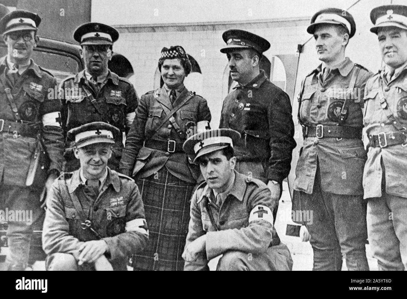 Scottish members of the International Brigades, during the Spanish Civil war. 1937 Stock Photo